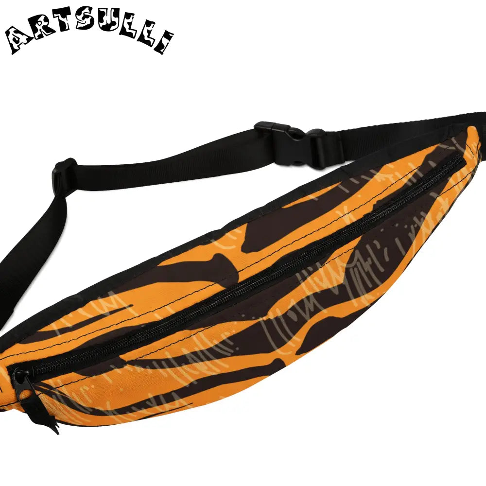 JAKKOUTTHEBXX Tiger Scratches Orange & Black Fanny Pack