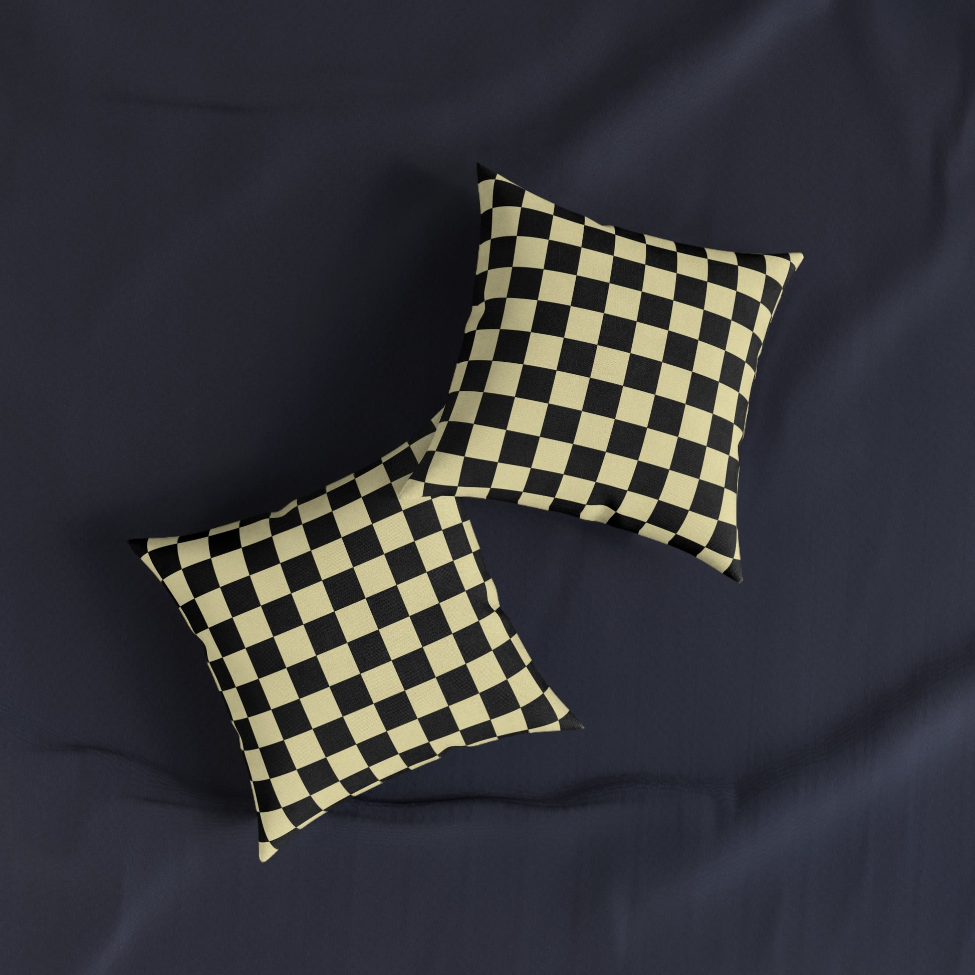 Checkerboard Black and Yellow Square Pillow, Artsulli - Art is Long, Life is Short, Home Decor, , , , , , , 