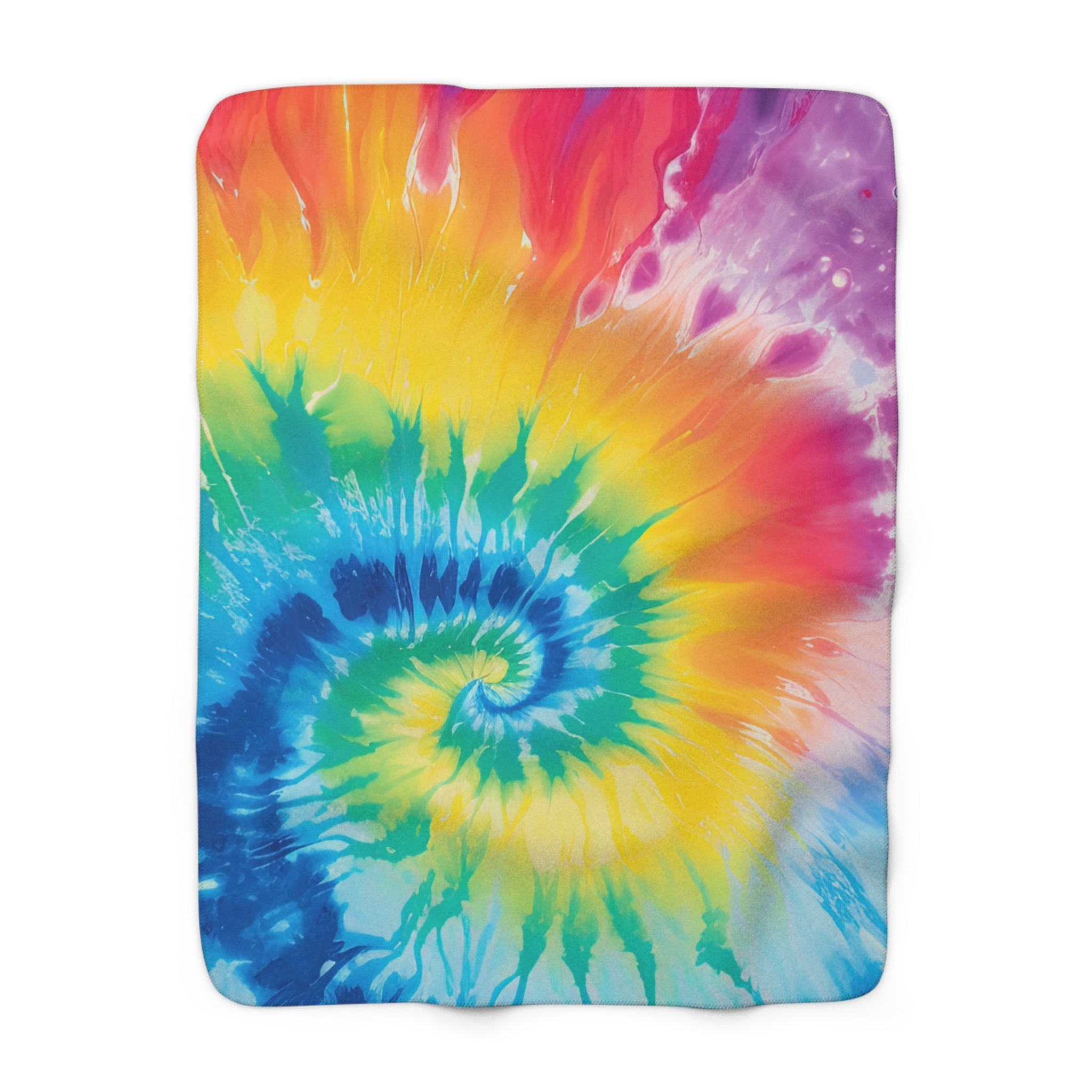 Tie Dye Sherpa Fleece Blanket, Artsulli - Art is Long, Life is Short, Home Decor, Size, 50" × 60", , , , , 32855791382585824106
