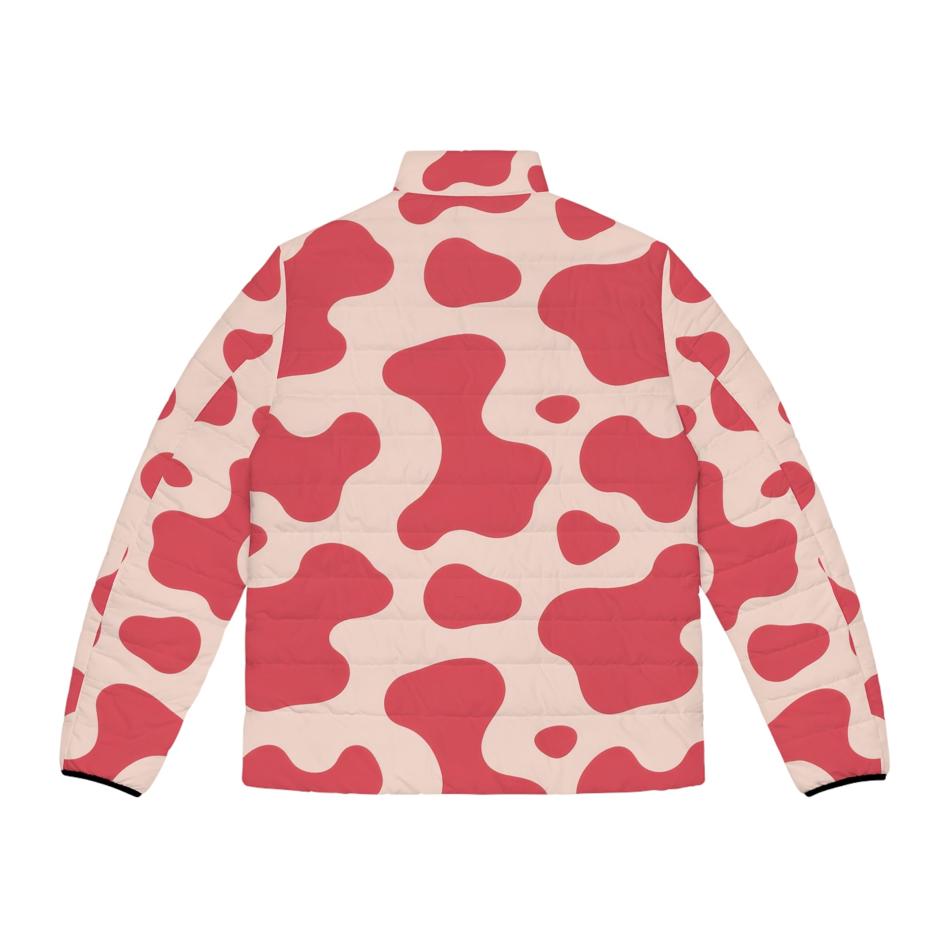 Red Jungle Cow Men's Puffer Jacket (AOP), Artsulli - Art is Long, Life is Short, All Over Prints, , , , , , , 