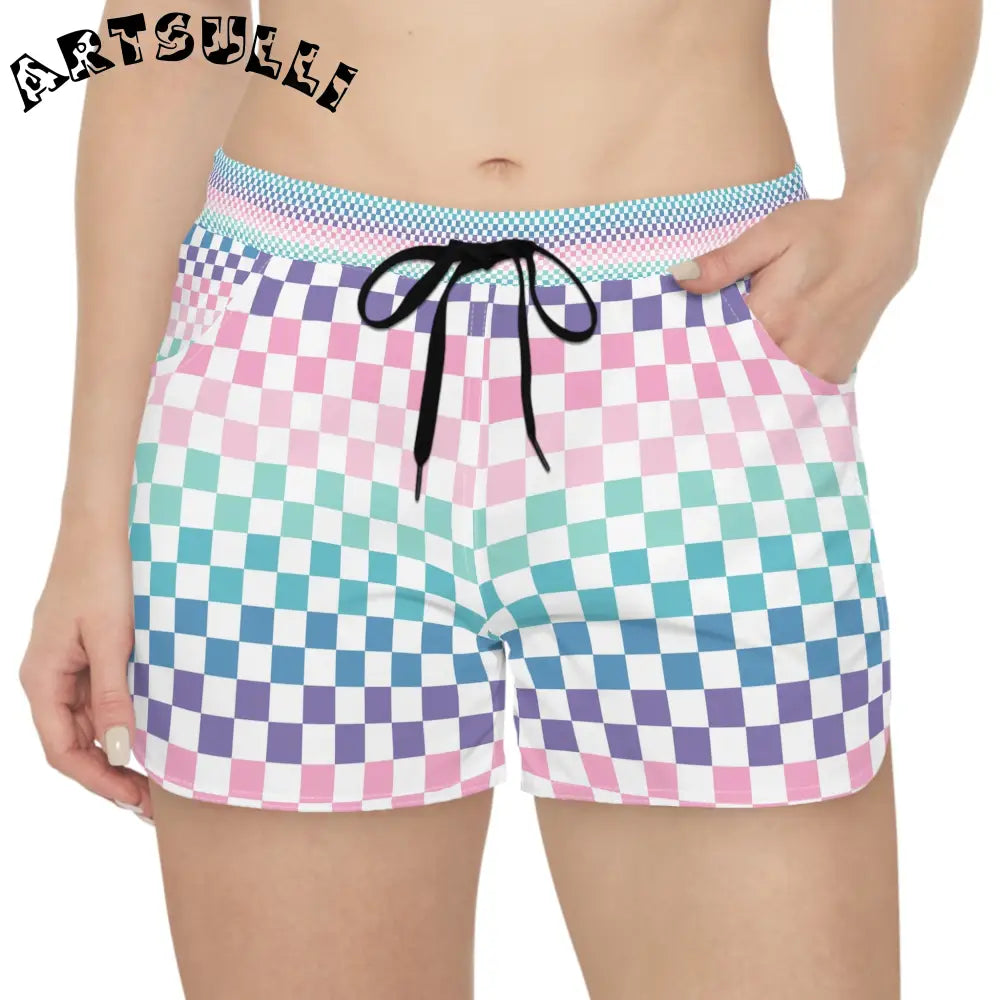 JAKKOUTTHEBXX Vaporwave Rainbow Checkerboard Multi-Color Women’s