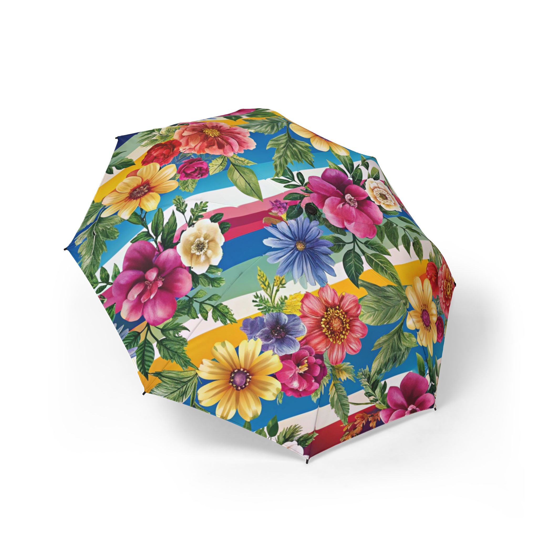 Floral Stripe 4K II Semi-Automatic Foldable Umbrella, Artsulli - Art is Long, Life is Short, Accessories, Size, One size, , , , , 82268270997018827202