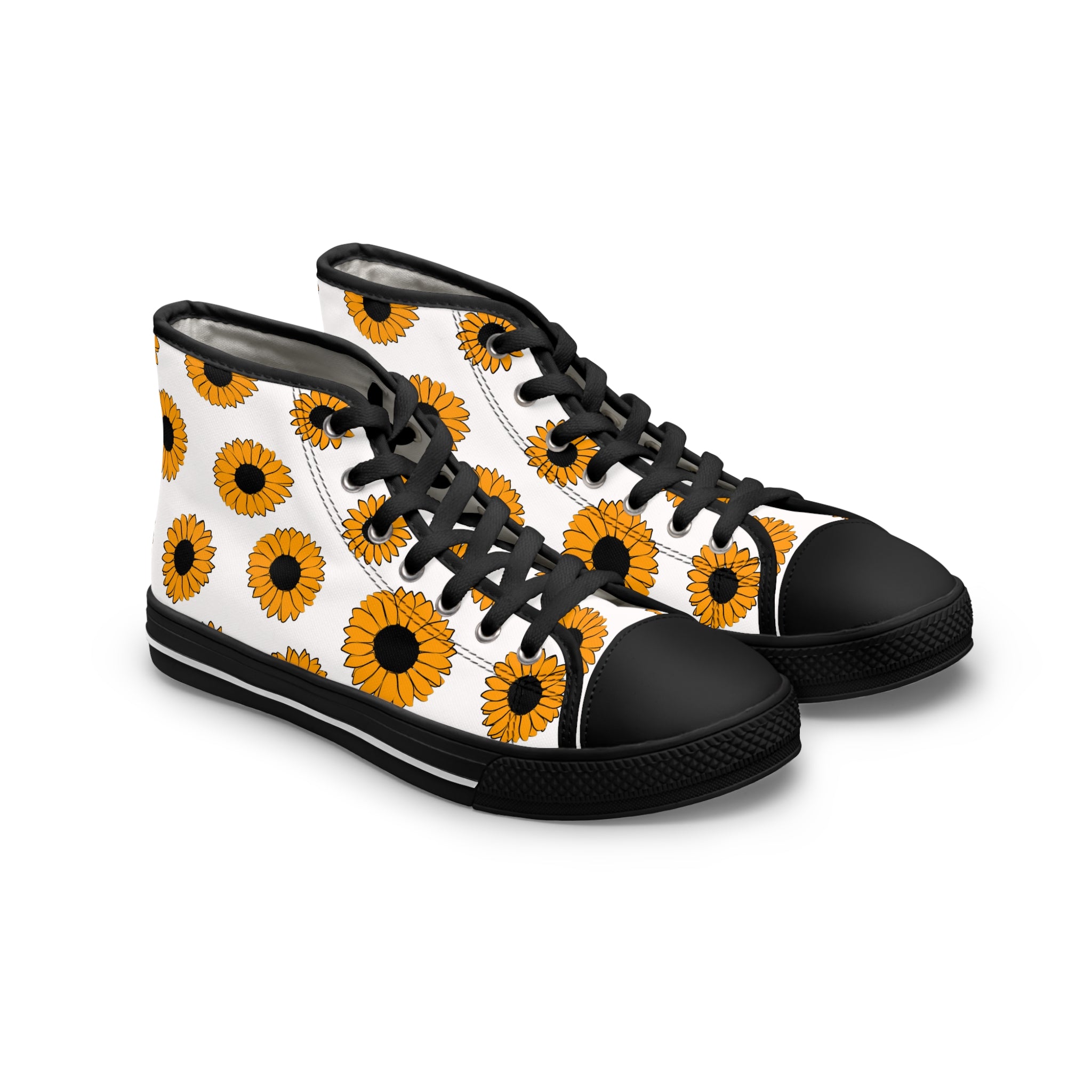 Sunflowers Women's High Top Sneakers, Artsulli - Art is Long, Life is Short, Shoes, Size, US 5.5, Color, Black sole, , , 12213686020139