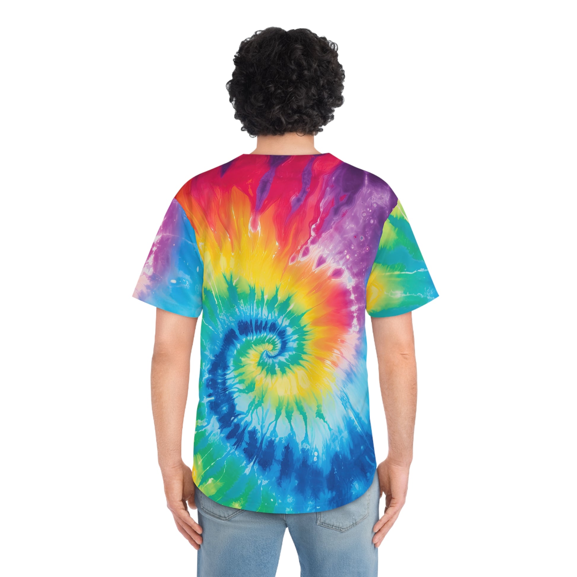 Tie Dye II Men's Baseball Jersey (AOP), Artsulli - Art is Long, Life is Short, All Over Prints, , , , , , , 