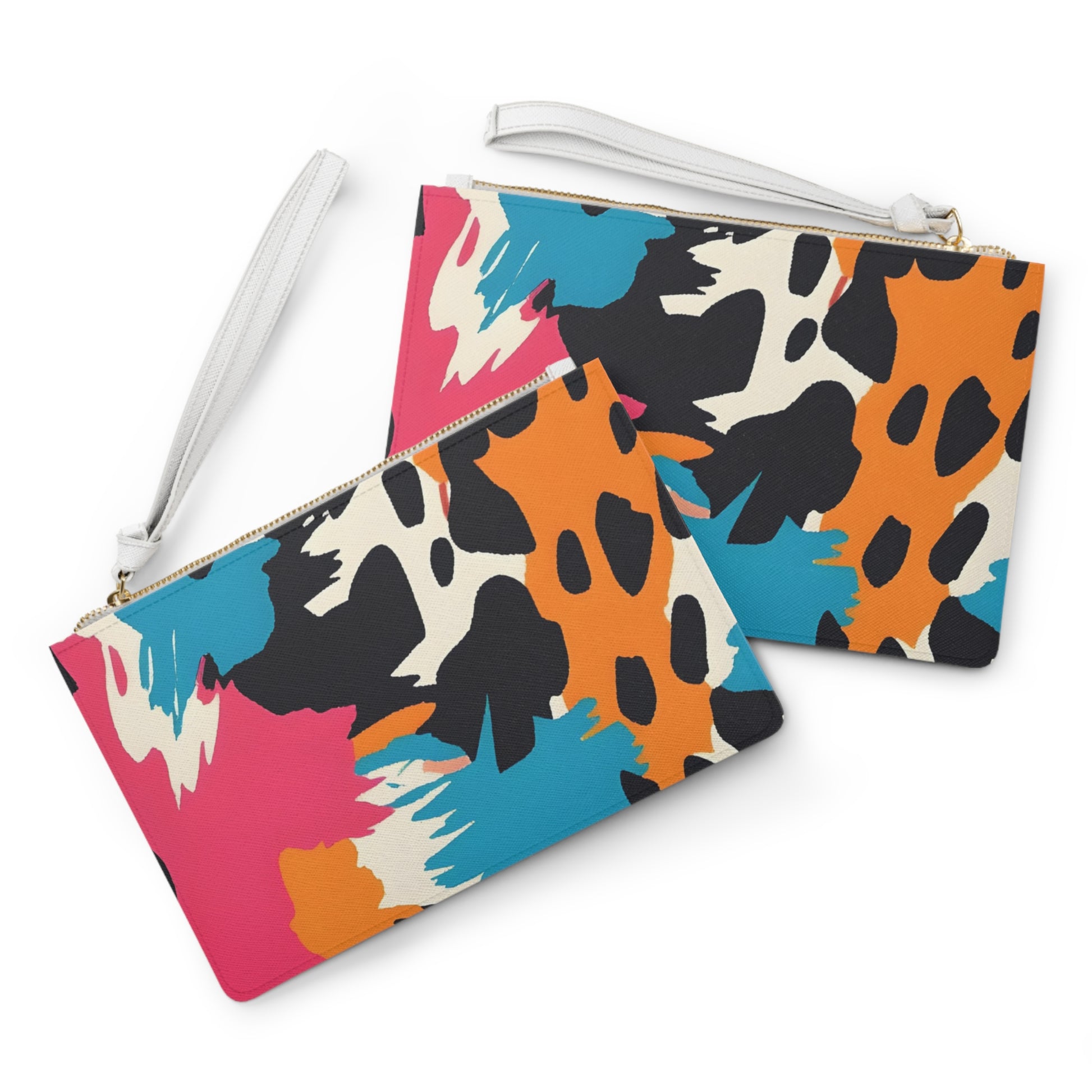 Wild Brush Strokes x Animal Print Multi-Color Clutch Bag, Artsulli - Art is Long, Life is Short, Bags, , , , , , , 