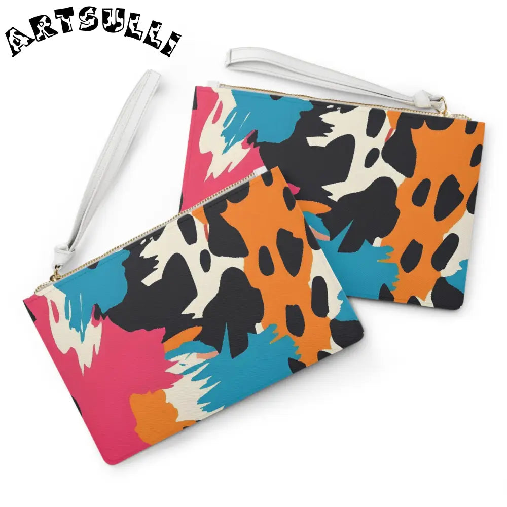 JAKKOUTTHEBXX Wild Brush Strokes x Animal Print Multi-Color Clutch