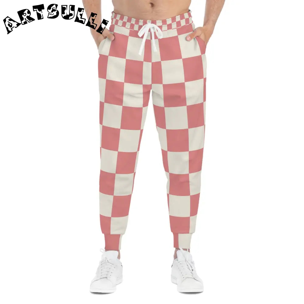 JAKKOUTTHEBXX Retro Checkered Grassland Sprites Athletic Joggers