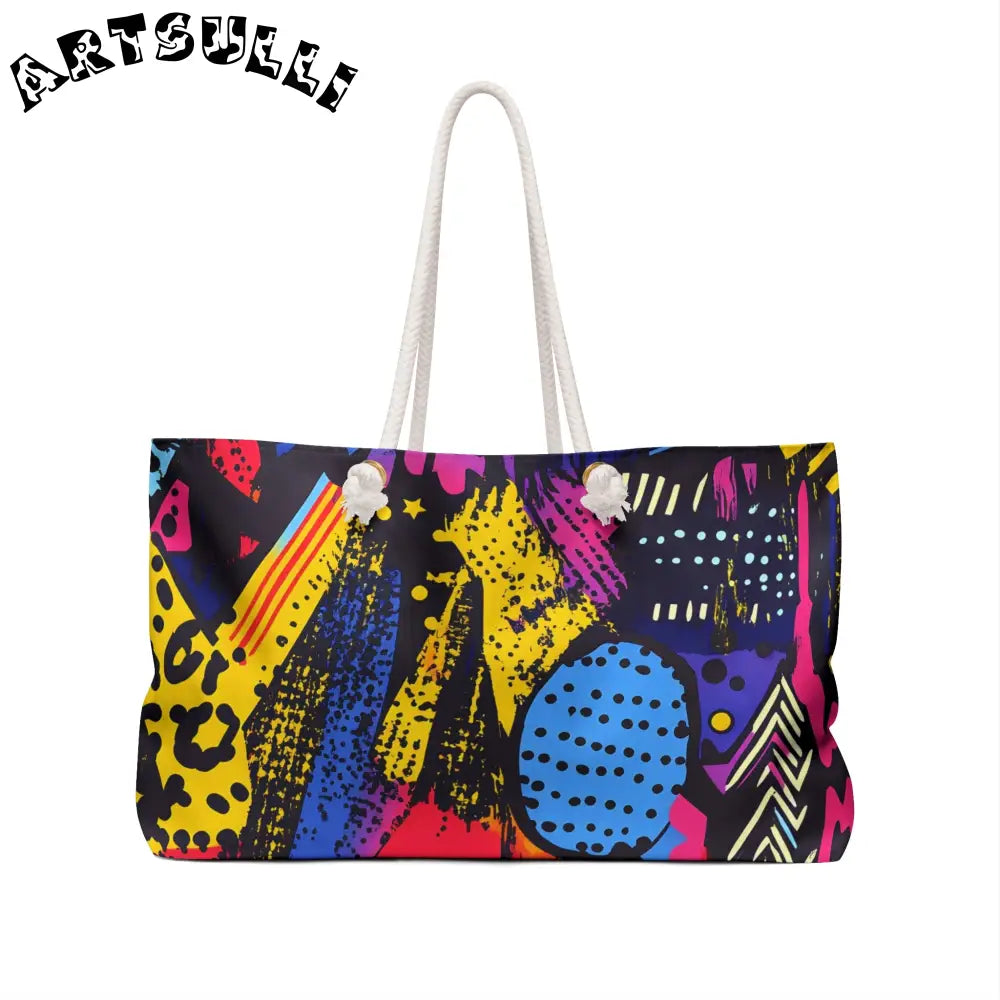 JAKKOUTTHEBXX Retro Riot 80s Graffiti Stars Weekender Bag