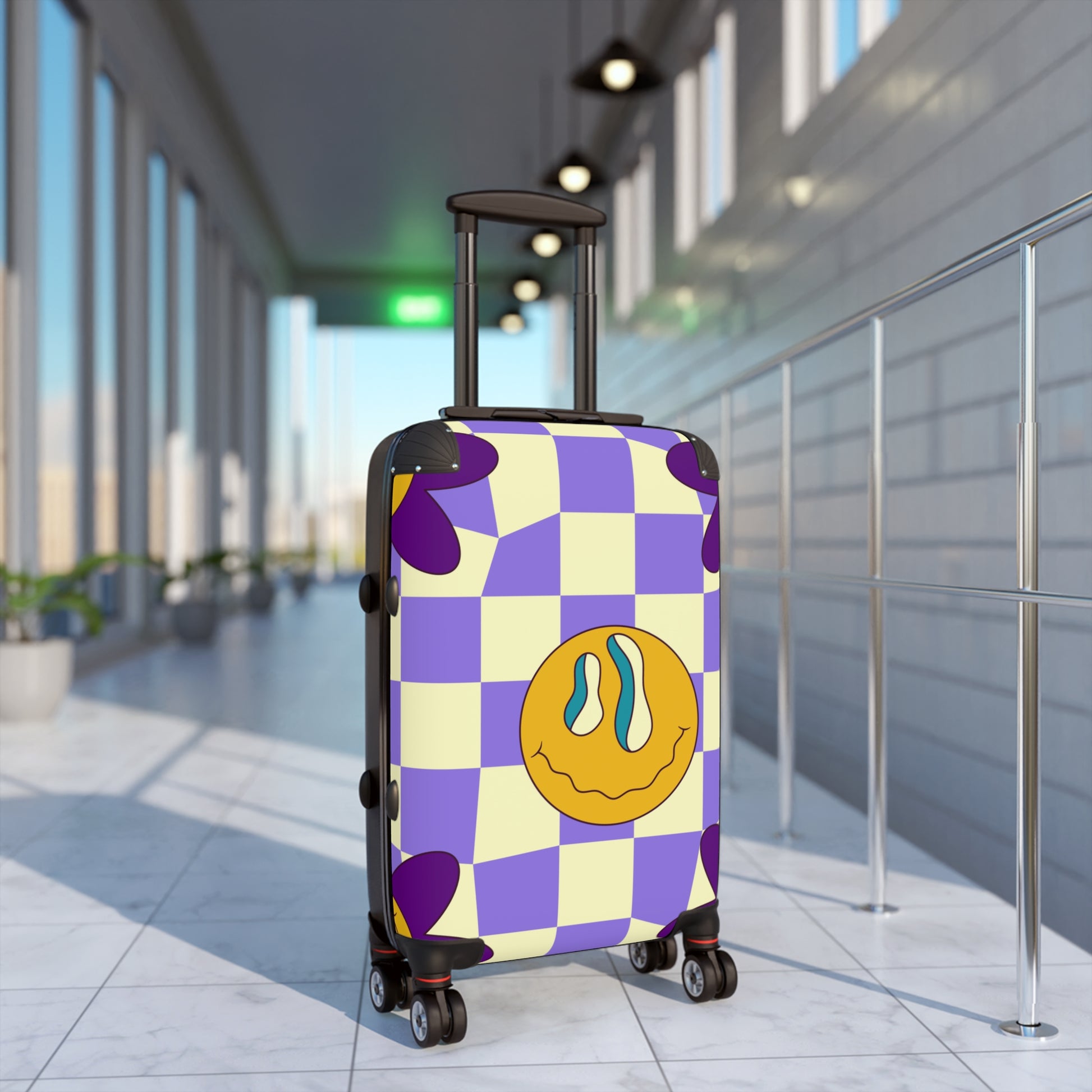 Trippy Flower Power Motifs Suitcase, Artsulli - Art is Long, Life is Short, Bags, , , , , , , 