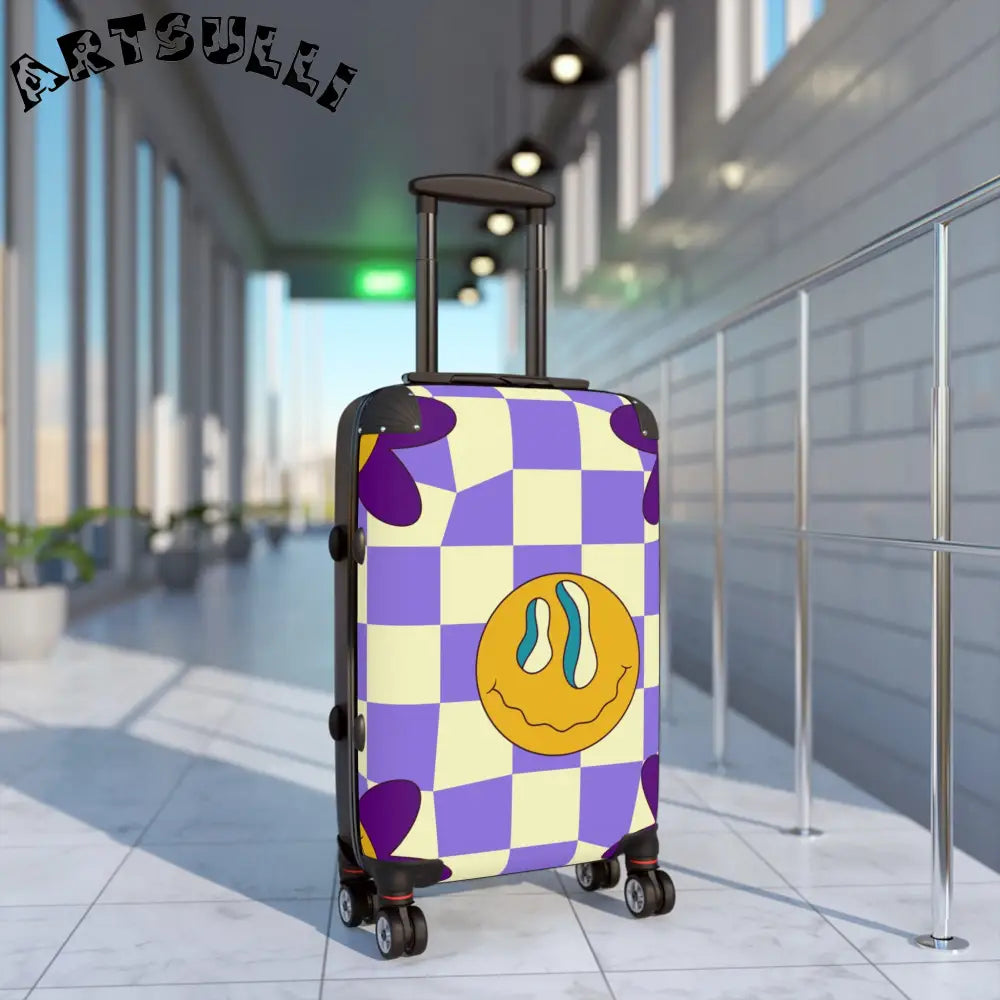 JAKKOUTTHEBXX Trippy Flower Power Motifs Suitcase JAKKOUTTHEBXX
