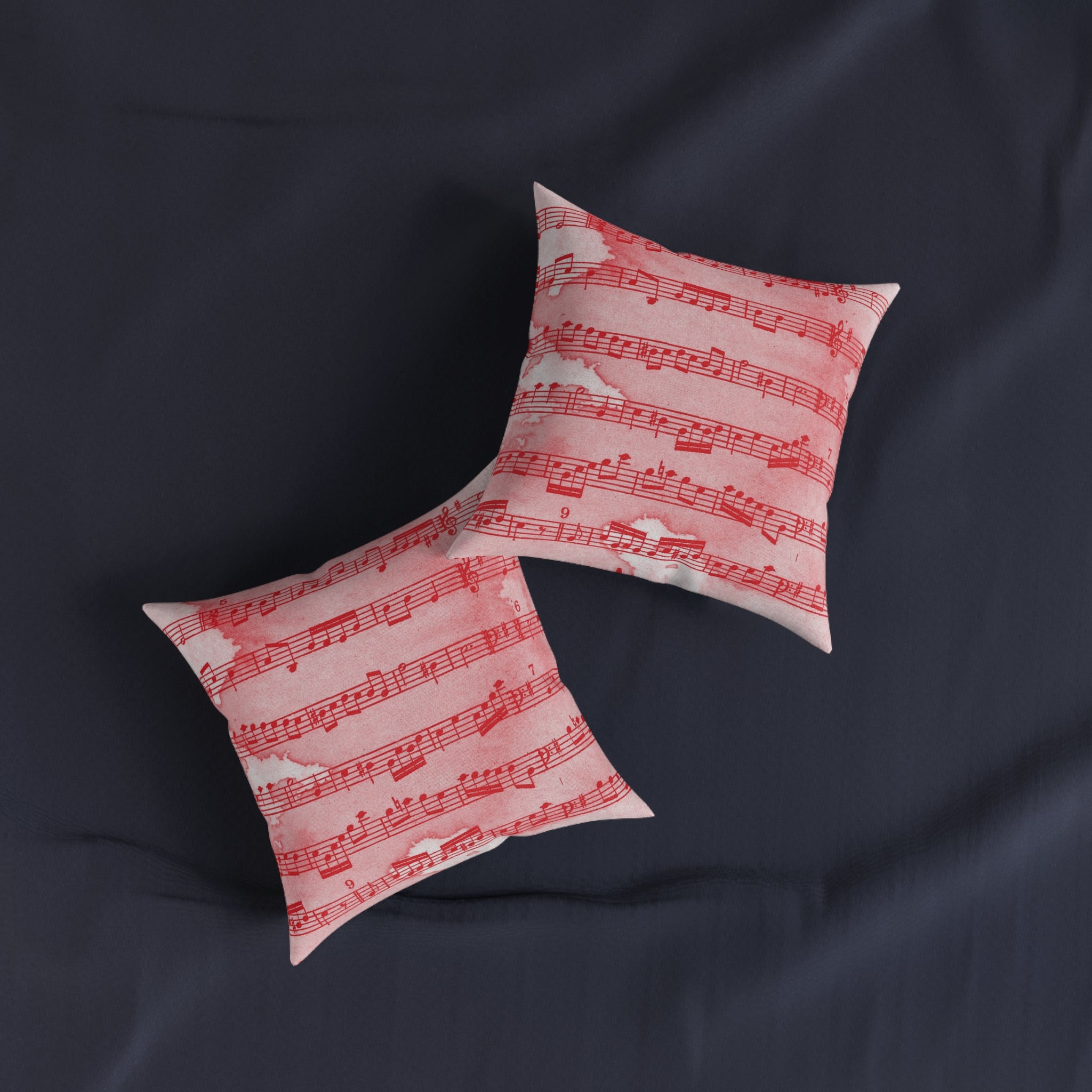 Drip Spill Type Beat Sheet Music Red Square Pillow, Artsulli - Art is Long, Life is Short, Home Decor, , , , , , , 