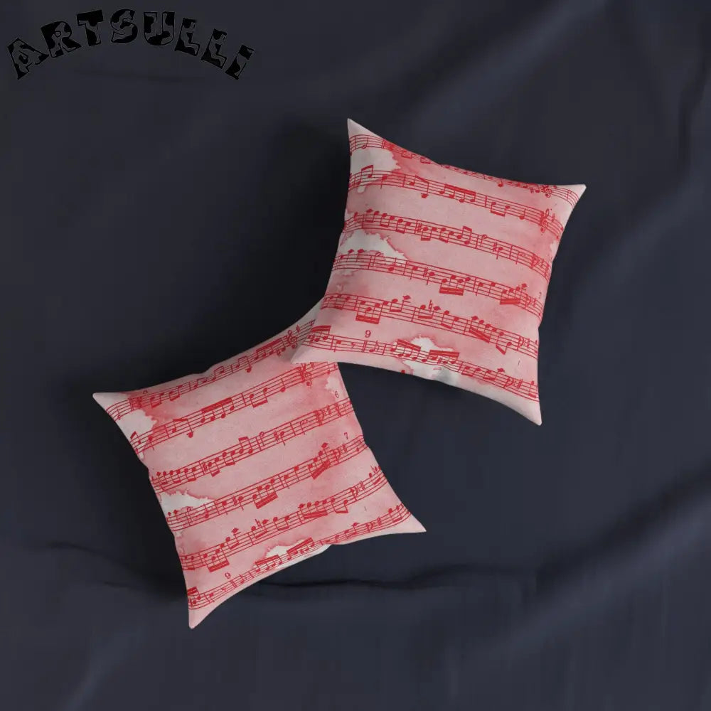 JAKKOUTTHEBXX Pink Musical Notes Square Pillow 2025