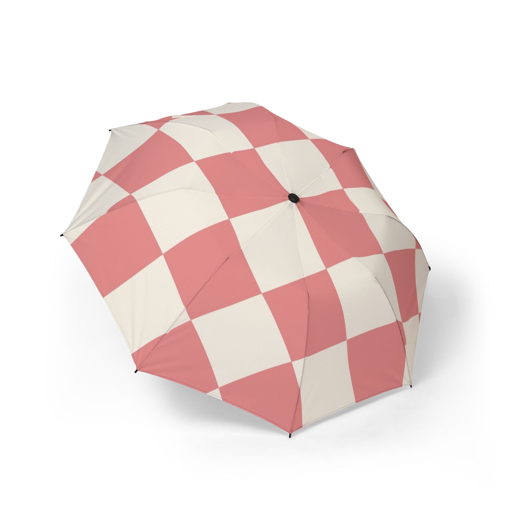 Retro Checkered Grassland Sprites Semi-Automatic Foldable Umbrella, Artsulli - Art is Long, Life is Short, Accessories, Size, One size, , , , , 28215469891850041260