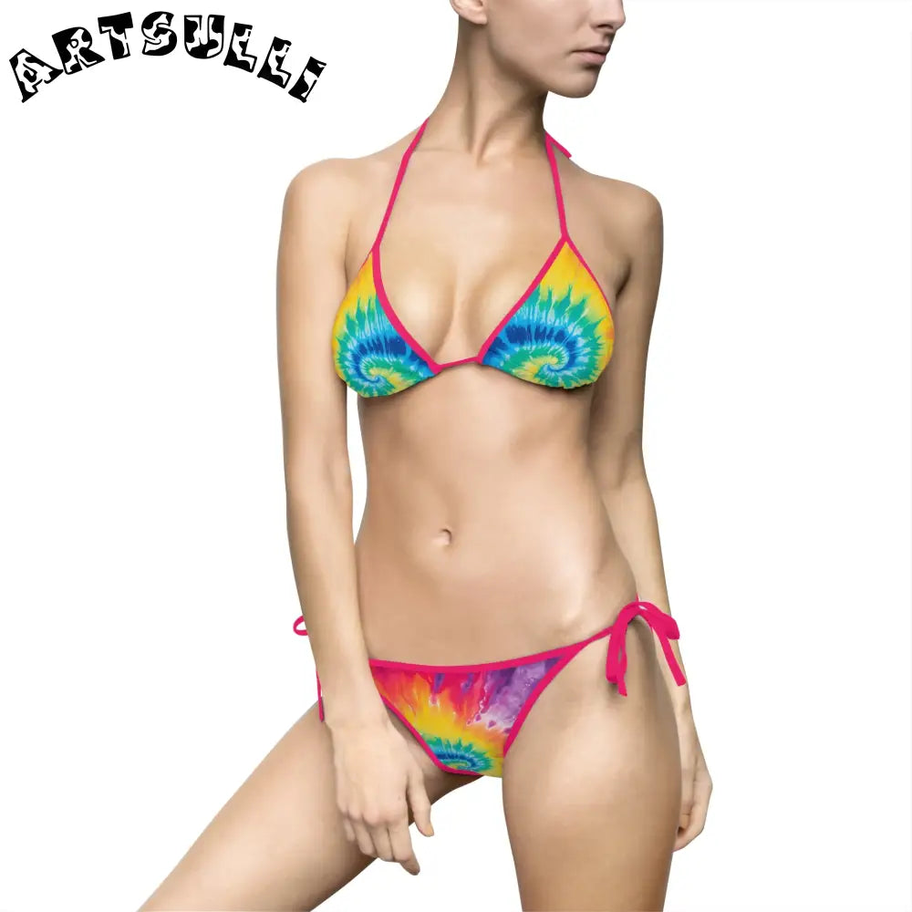 JAKKOUTTHEBXX Tie Dye Print Bikini Swimsuit 2025