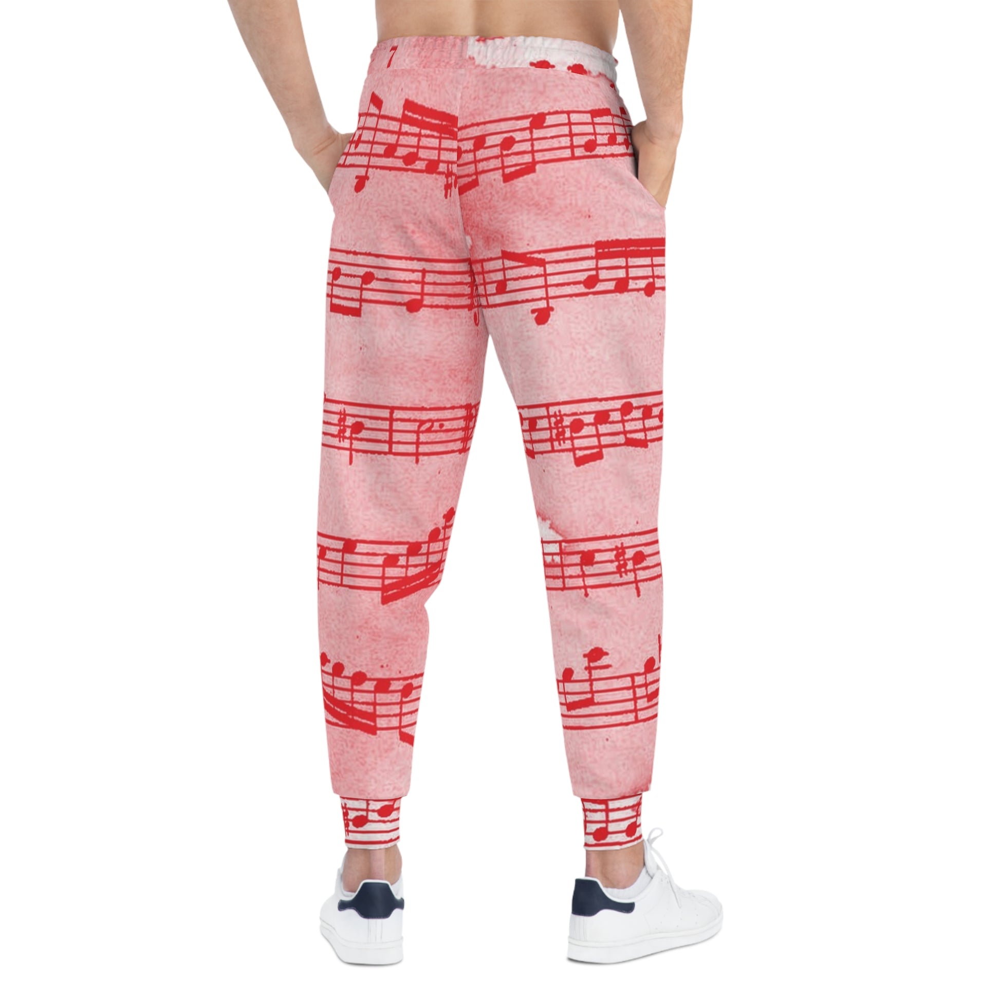 Drip Spill Type Beat Sheet Music Red Athletic Joggers (AOP), Artsulli - Art is Long, Life is Short, All Over Prints, , , , , , , 