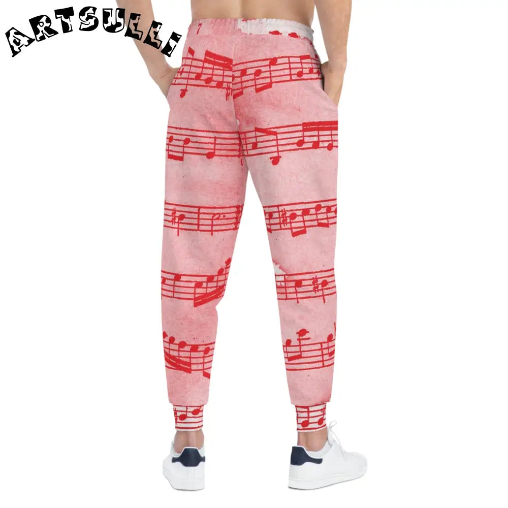 JAKKOUTTHEBXX Pink Music Note Art Printed Jogging Pants 2025