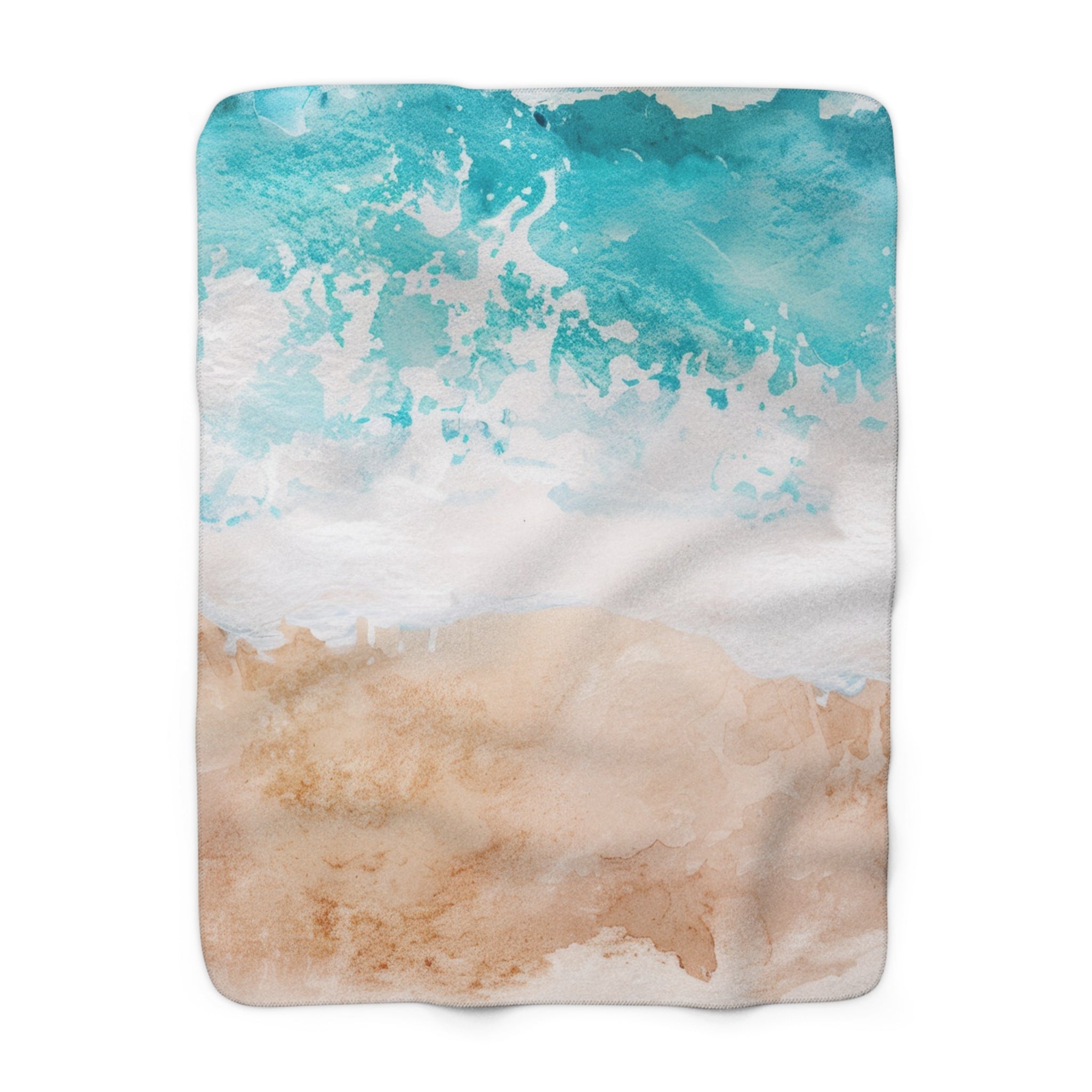 Seashore II Sherpa Fleece Blanket, Artsulli - Art is Long, Life is Short, Home Decor, Size, 50" × 60", , , , , 22624473385556051202