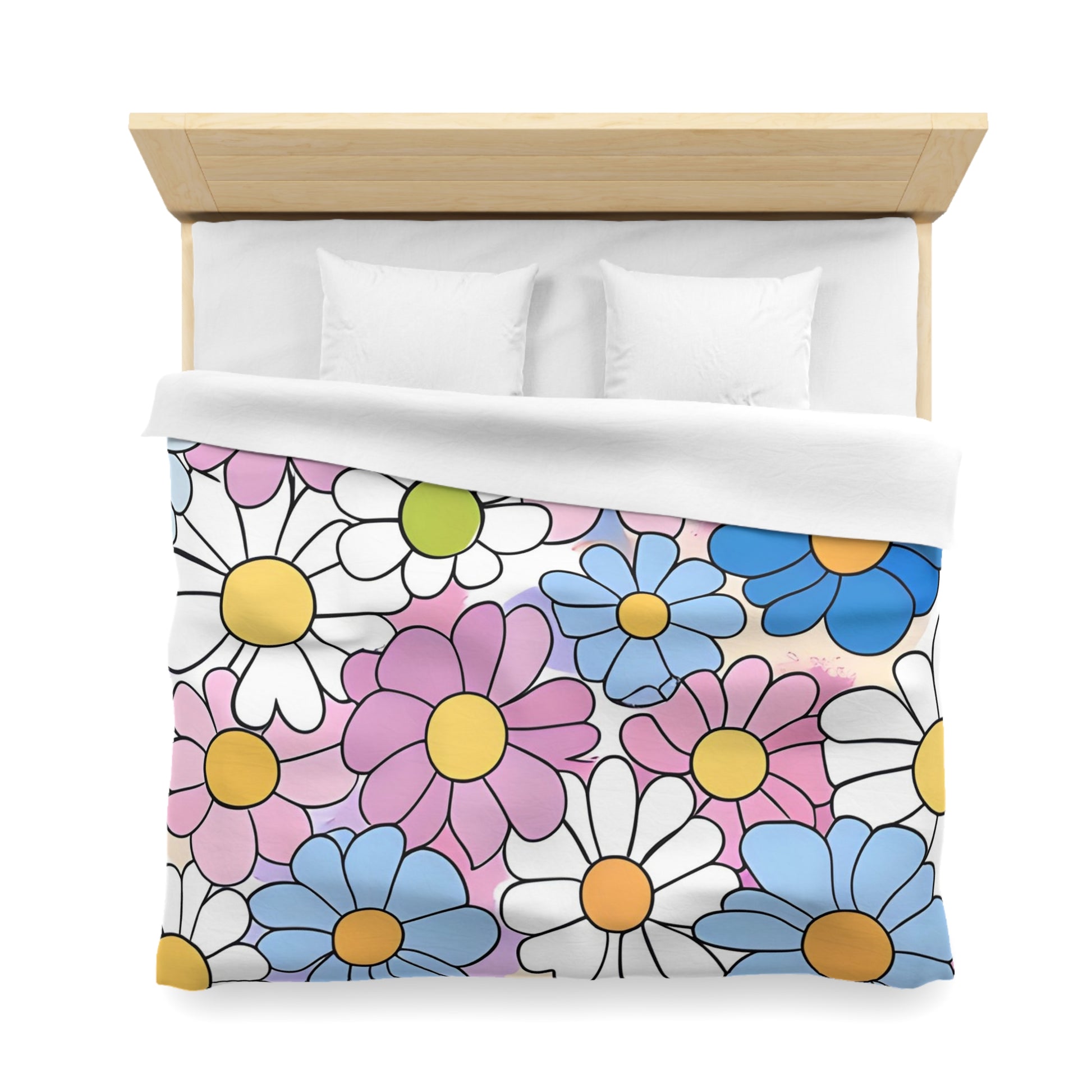 Flower Hour Purple and Blue Microfiber Duvet Cover, Artsulli - Art is Long, Life is Short, Home Decor, , , , , , , 