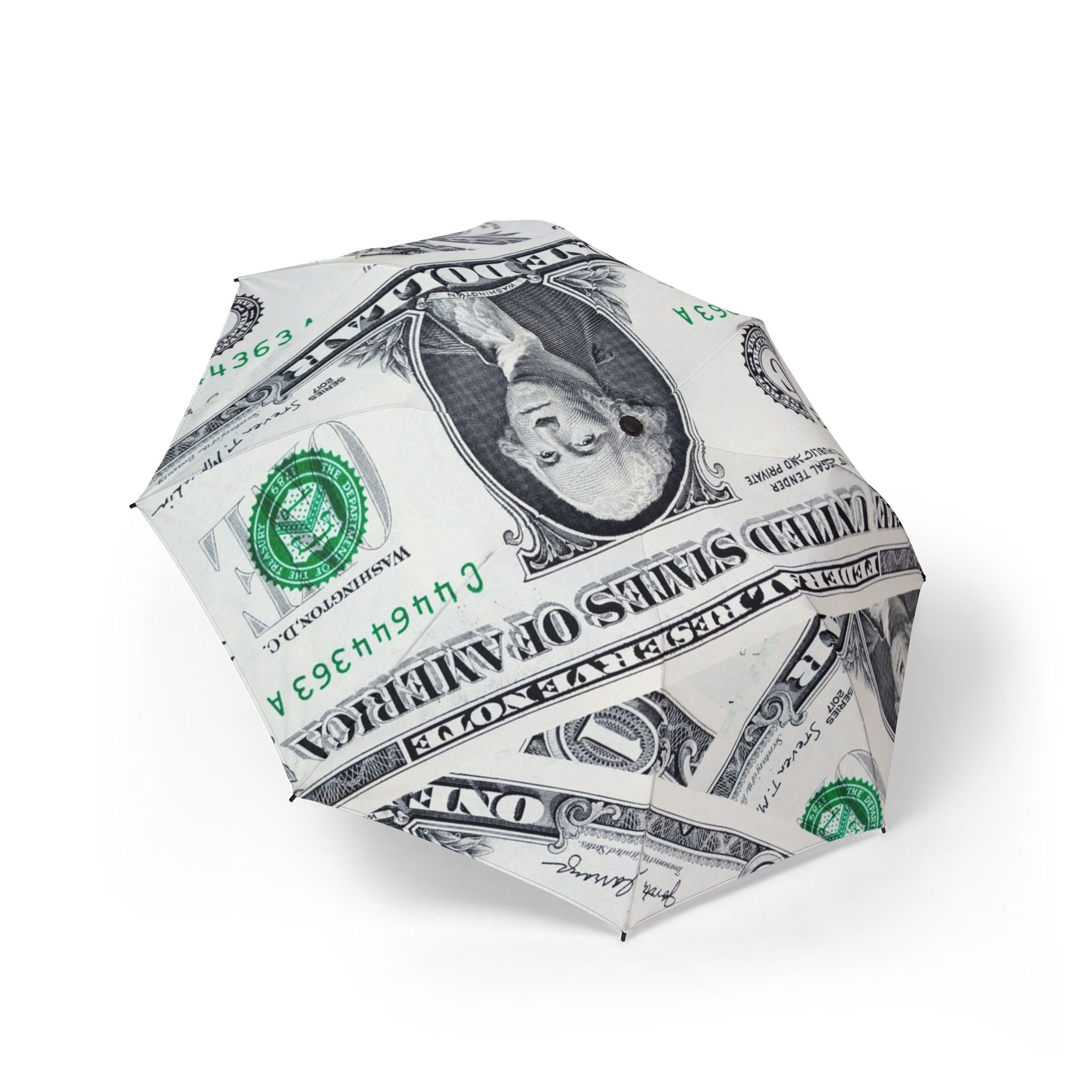 Money Collage Semi-Automatic Foldable Umbrella, Artsulli - Art is Long, Life is Short, Accessories, Size, One size, , , , , 83510026645491