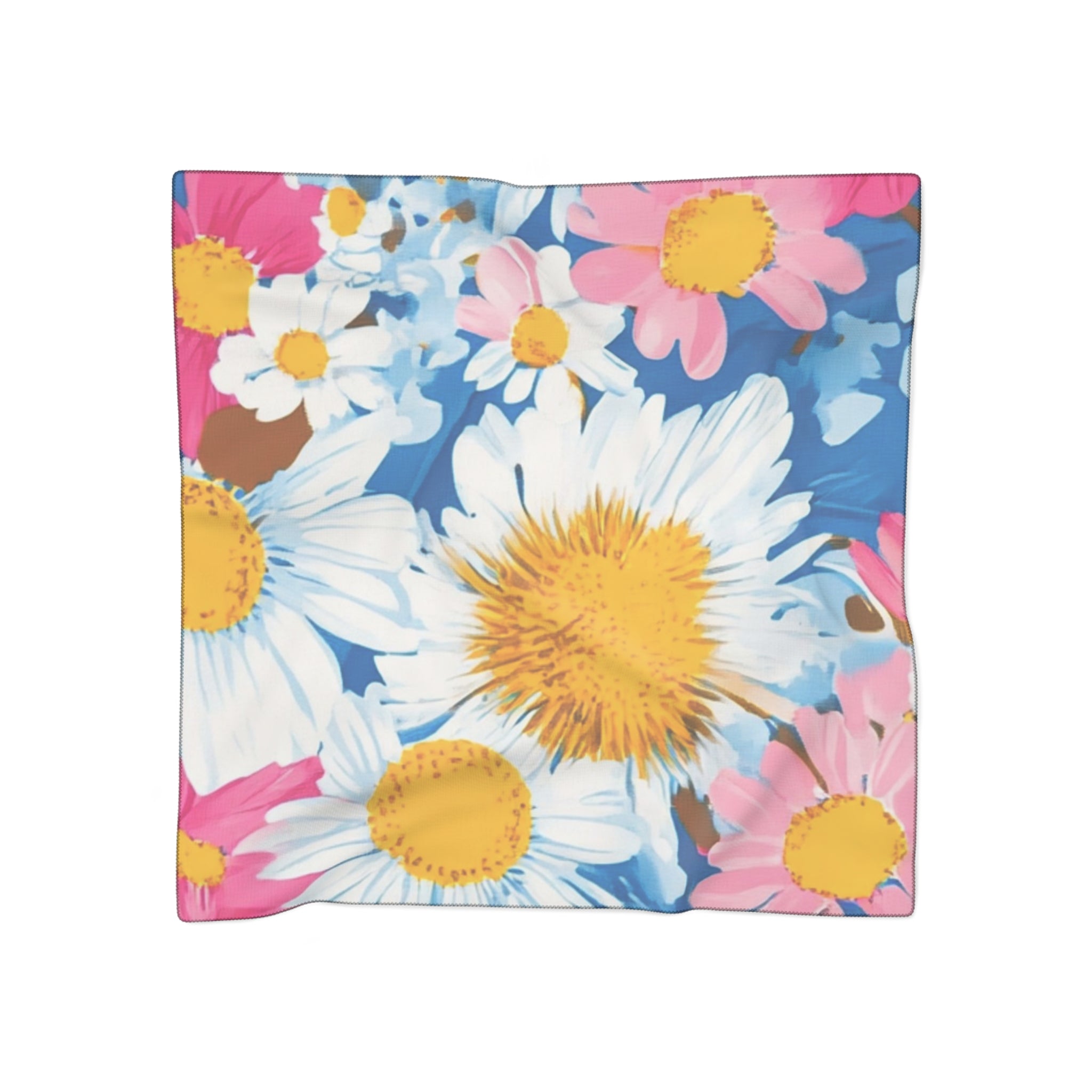 CDG Daisy Dream Blue Poly Scarf, Artsulli - Art is Long, Life is Short, Accessories, Color, Poly chiffon, Size, 25" × 25", , , 22333139891198