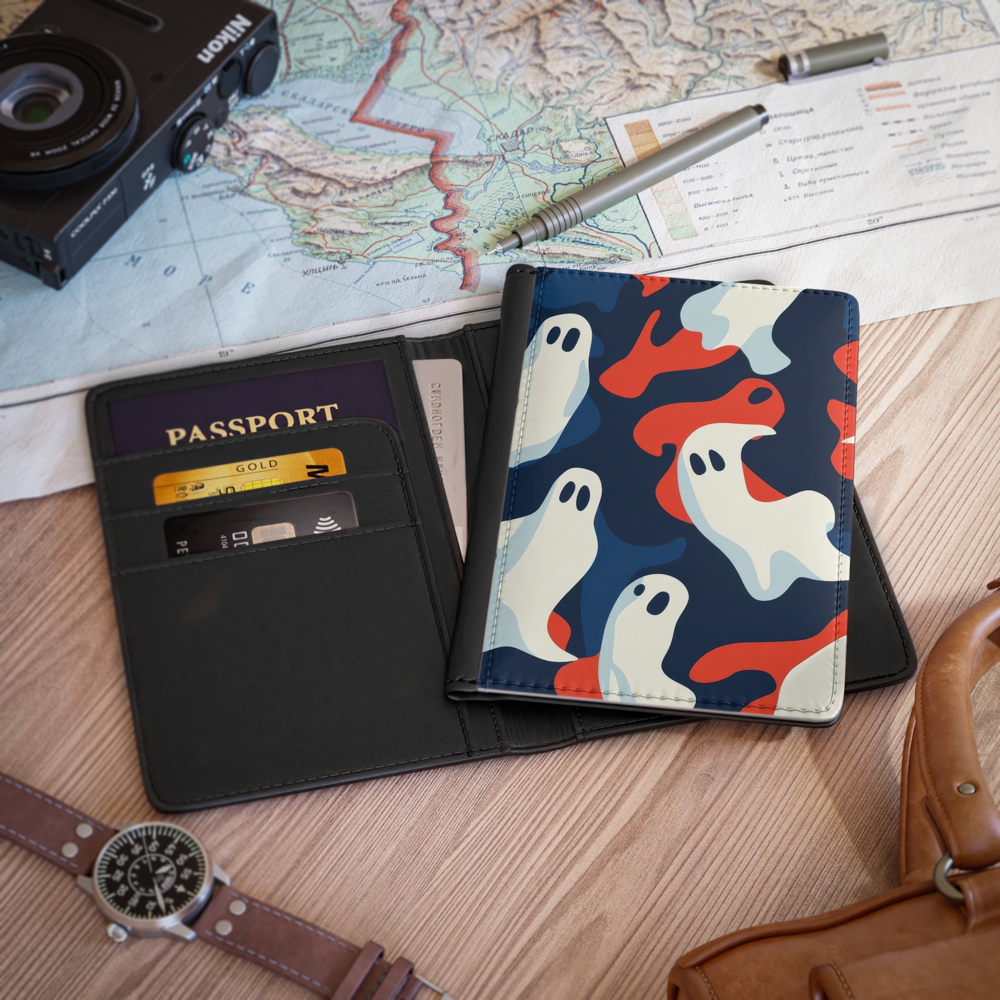 Camo Ghosts Passport Cover, Artsulli - Art is Long, Life is Short, Accessories, , , , , , , 