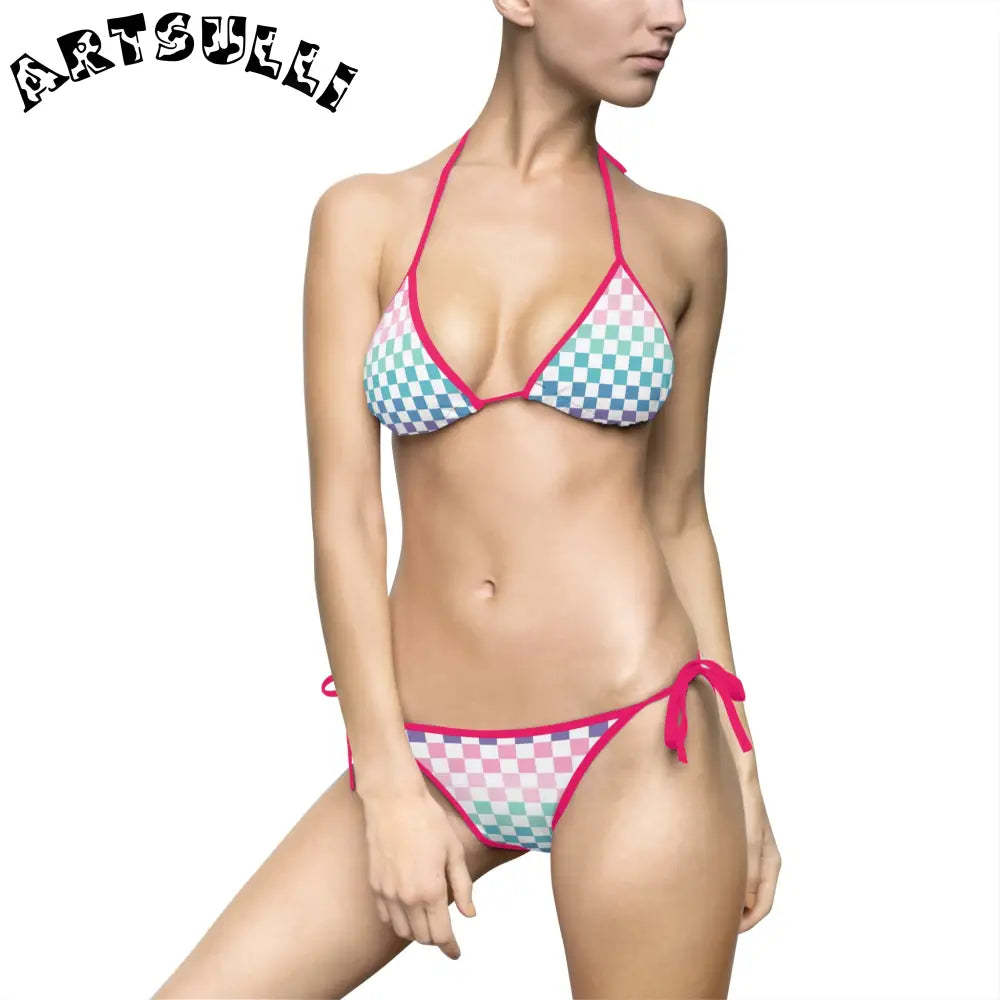 JAKKOUTTHEBXX Vaporwave Rainbow Checkerboard Multi-Color Women’s