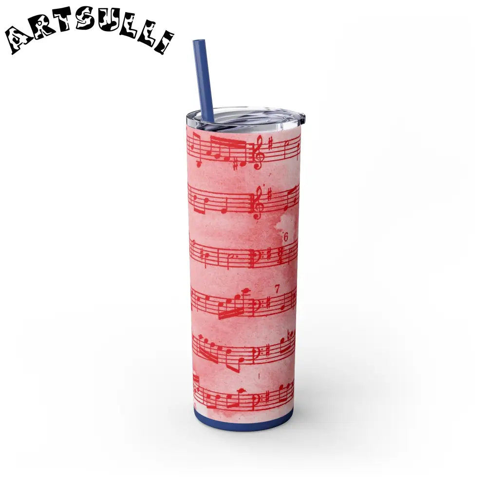 JAKKOUTTHEBXX Pink Musical Note Maars Skinny Tumbler 2025