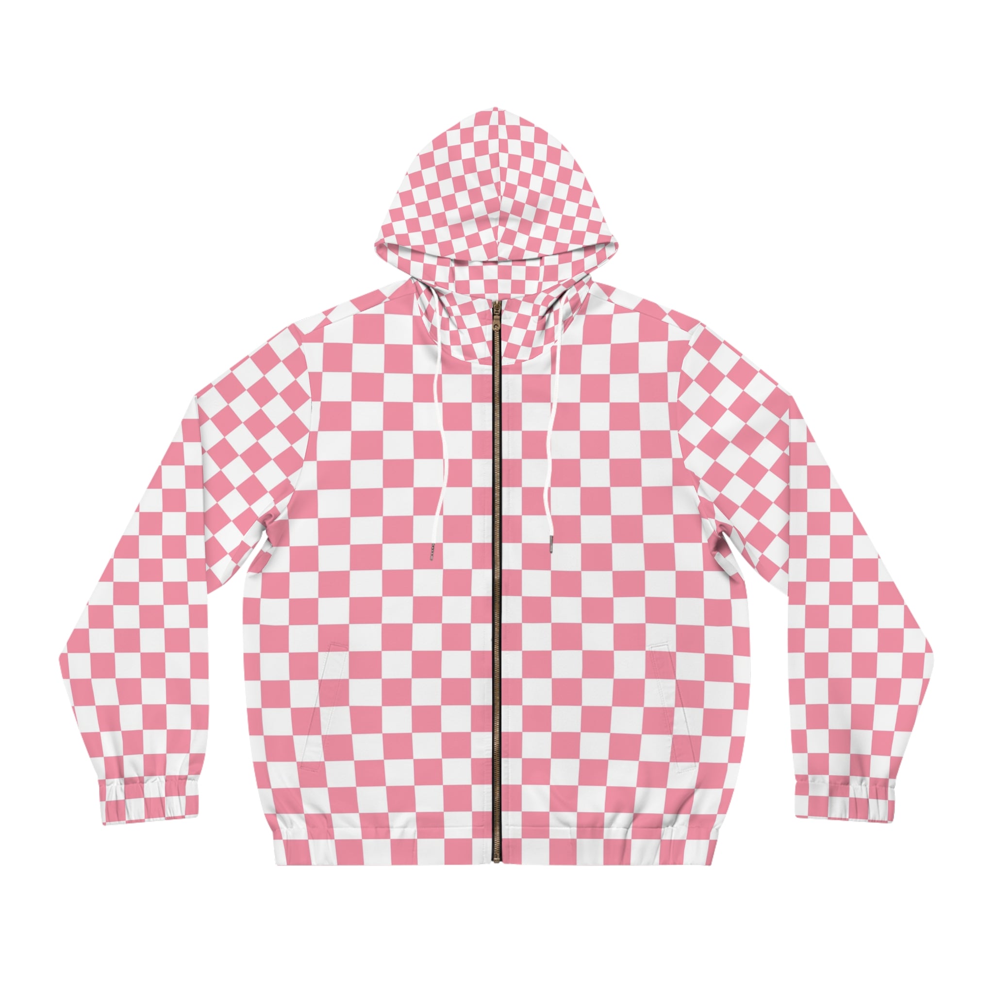 Brigandine Checkered Scene Men's Full-Zip Hoodie (AOP)