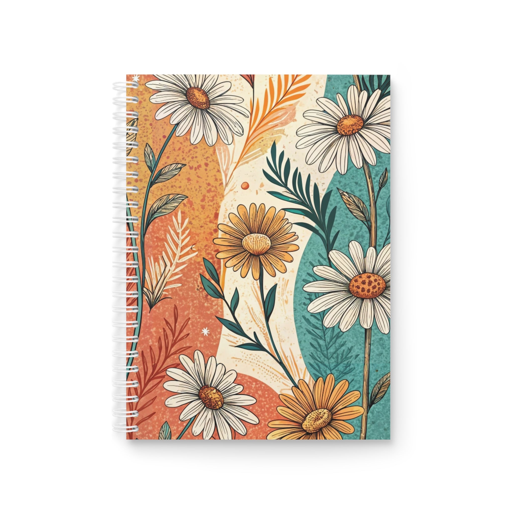Retro Daisy Dream Spiral Notebook, Artsulli - Art is Long, Life is Short, Paper products, Size, One Size, , , , , 21302922035542008832