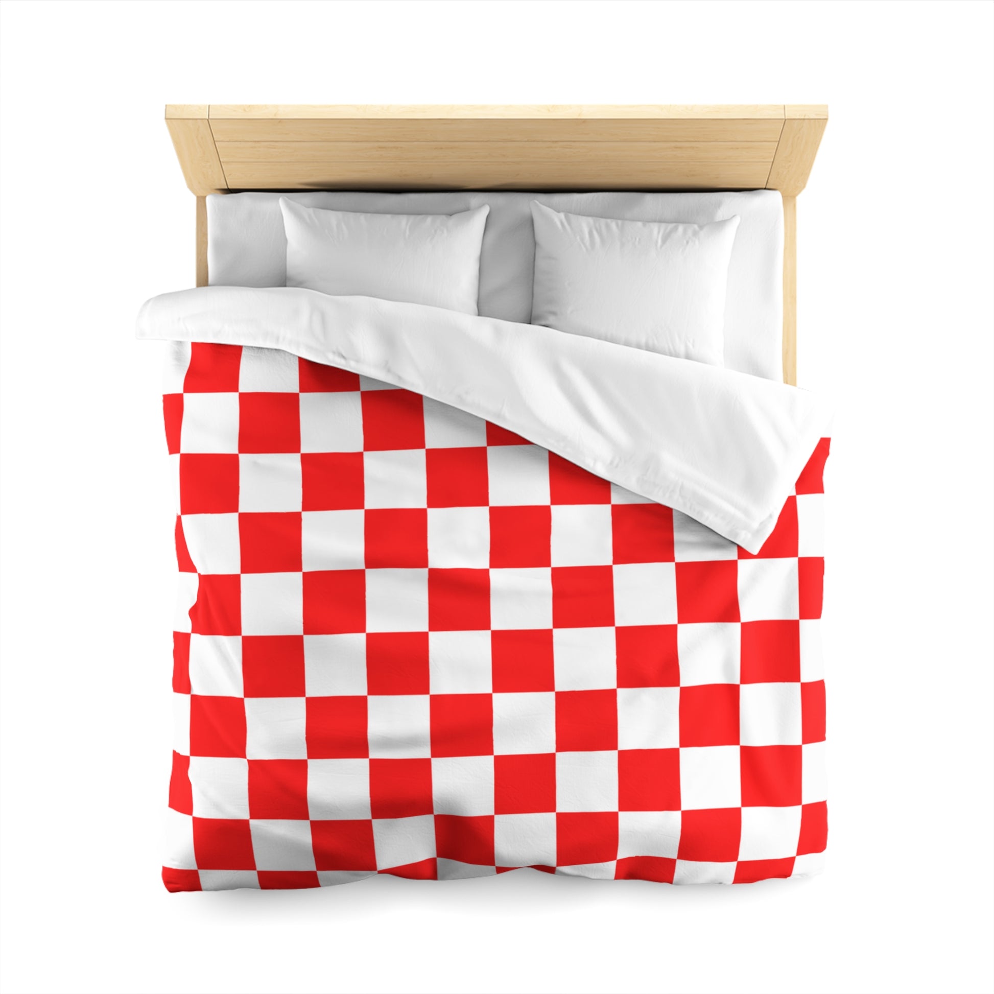 Checkerboard Red and White Microfiber Duvet Cover, Artsulli - Art is Long, Life is Short, Home Decor, , , , , , , 