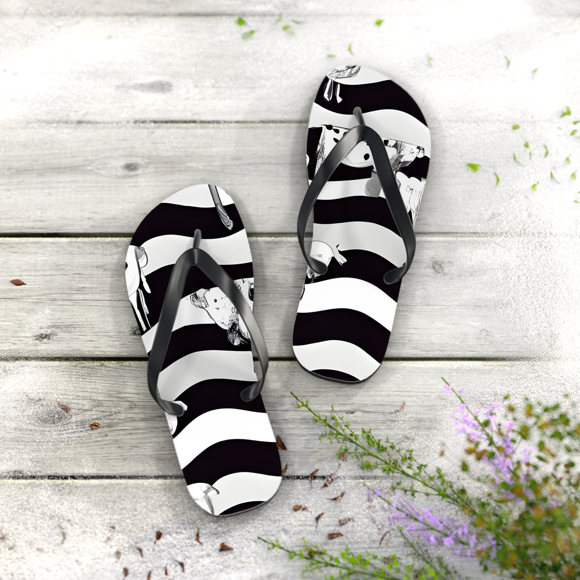 Cruellas Cattle Line Flip Flops, Artsulli - Art is Long, Life is Short, Shoes, , , , , , , 