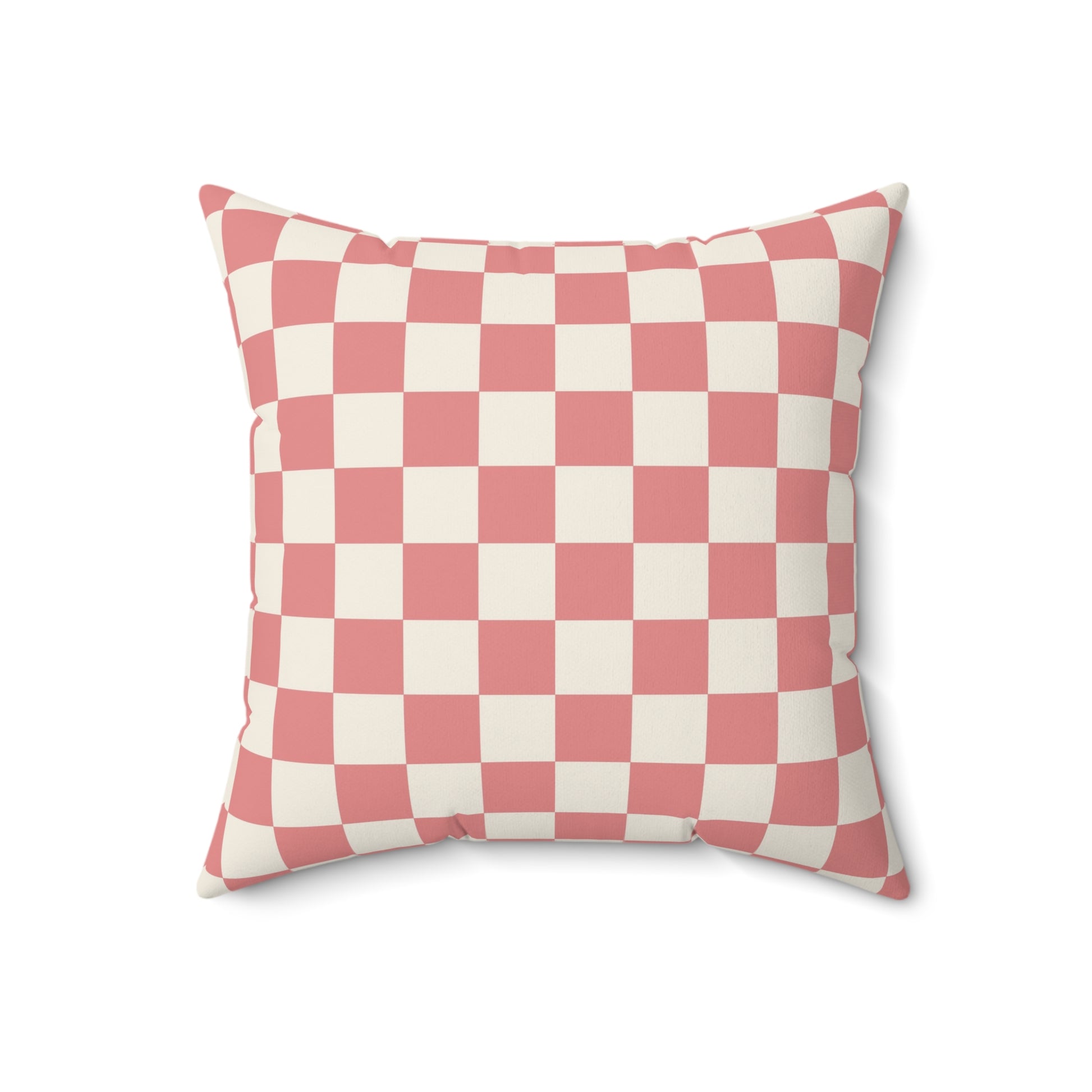 Retro Checkered Grassland Sprites Spun Polyester Square Pillow, Artsulli - Art is Long, Life is Short, Home Decor, Size, 18" × 18", , , , , 27707289889058027206