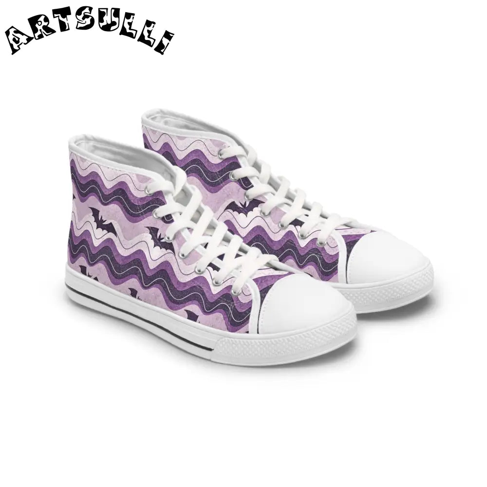 JAKKOUTTHEBXX Bat Wave Purple Women’s High Top Sneakers