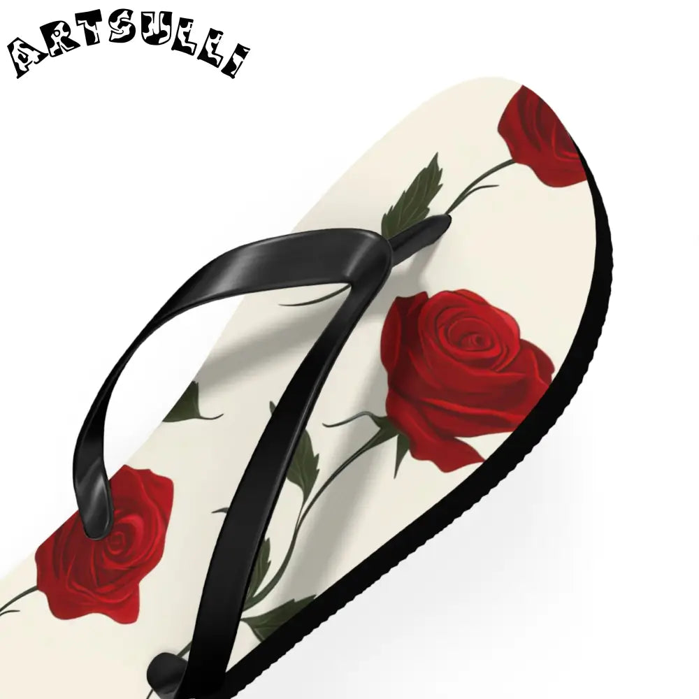 JAKKOUTTHEBXX Red Roses Flip Flops JAKKOUTTHEBXX Artsulli - Art