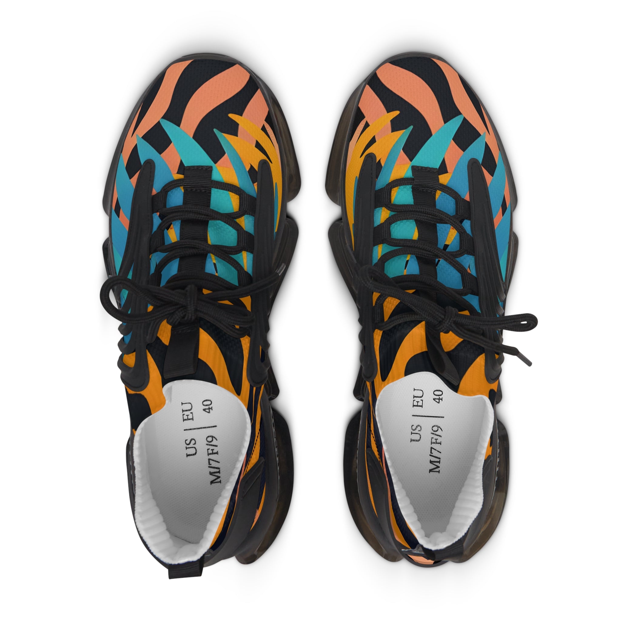 Palm Leaves x Zebra Stripes II Multi-Color Women's Mesh Sneakers, Artsulli - Art is Long, Life is Short, Shoes, , , , , , , 