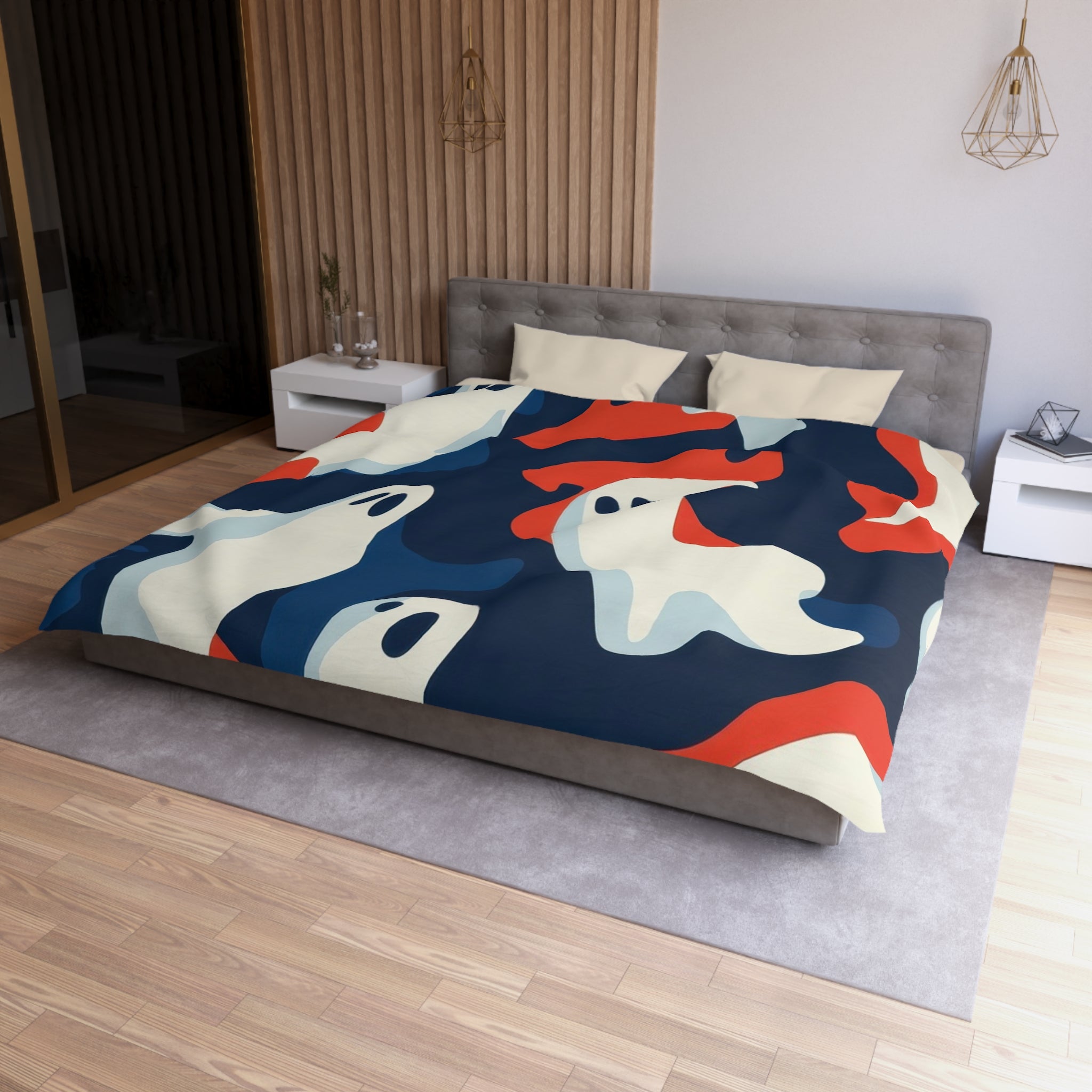 Camo Ghosts Microfiber Duvet Cover, Artsulli - Art is Long, Life is Short, Home Decor, , , , , , , 