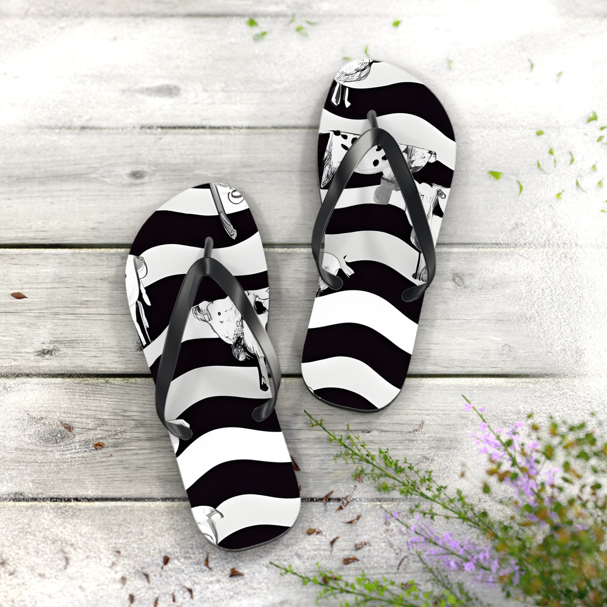 Cruellas Cattle Line Flip Flops, Artsulli - Art is Long, Life is Short, Shoes, , , , , , , 