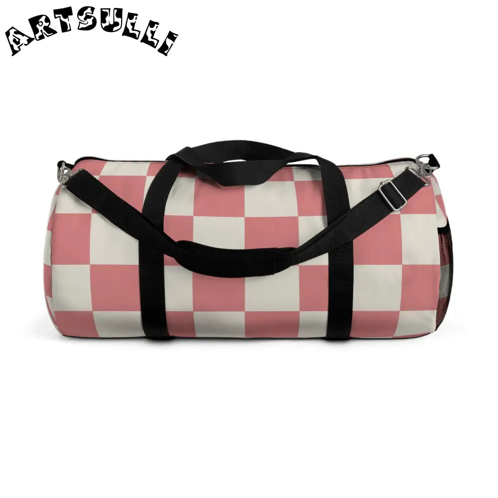 JAKKOUTTHEBXX Retro Checkered Grassland Sprites Duffel Bag