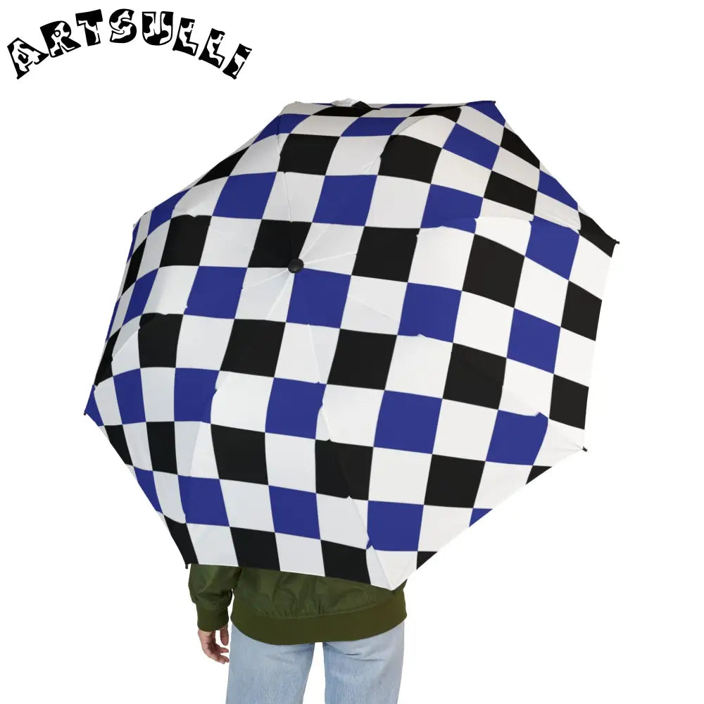 JAKKOUTTHEBXX Checkerboard Blue White and Black Semi-Automatic