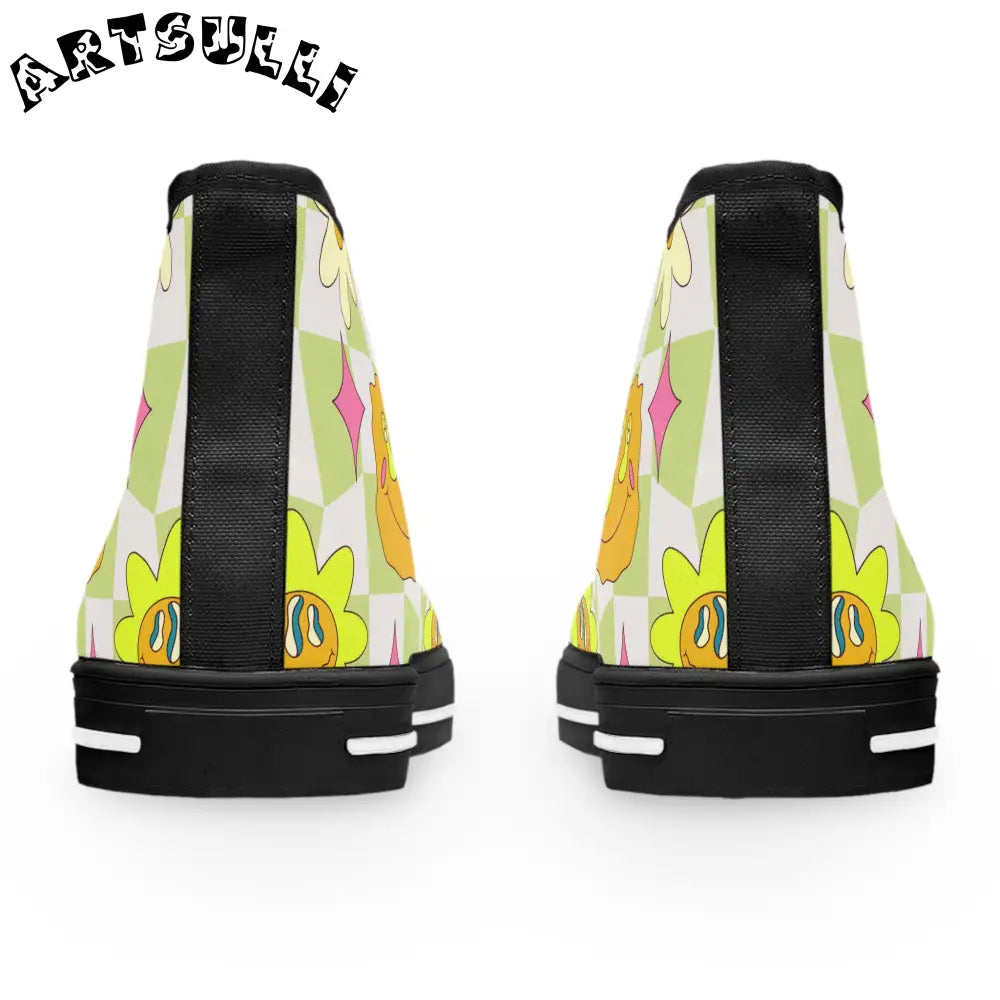 JAKKOUTTHEBXX Sunflower x Checkerboard Trippy Women’s High Top