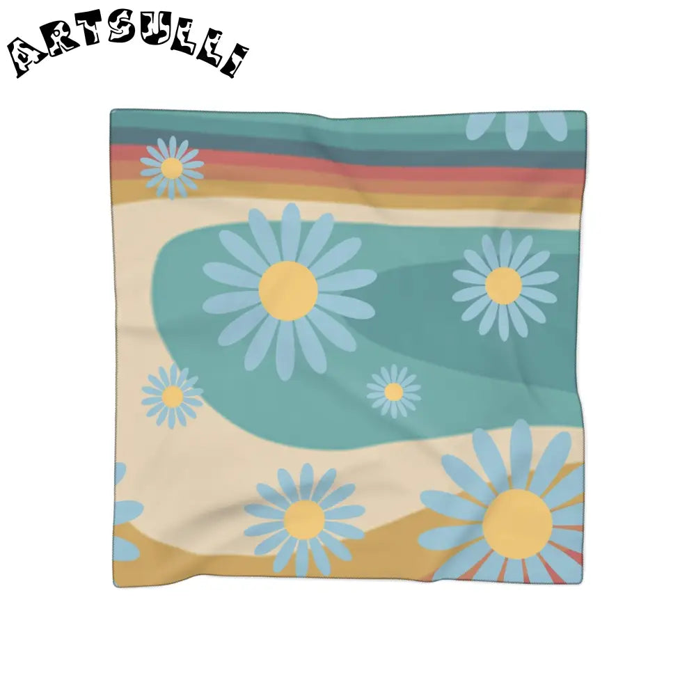 JAKKOUTTHEBXX Psychedelic Floral Hills Multi-Color Poly Scarf