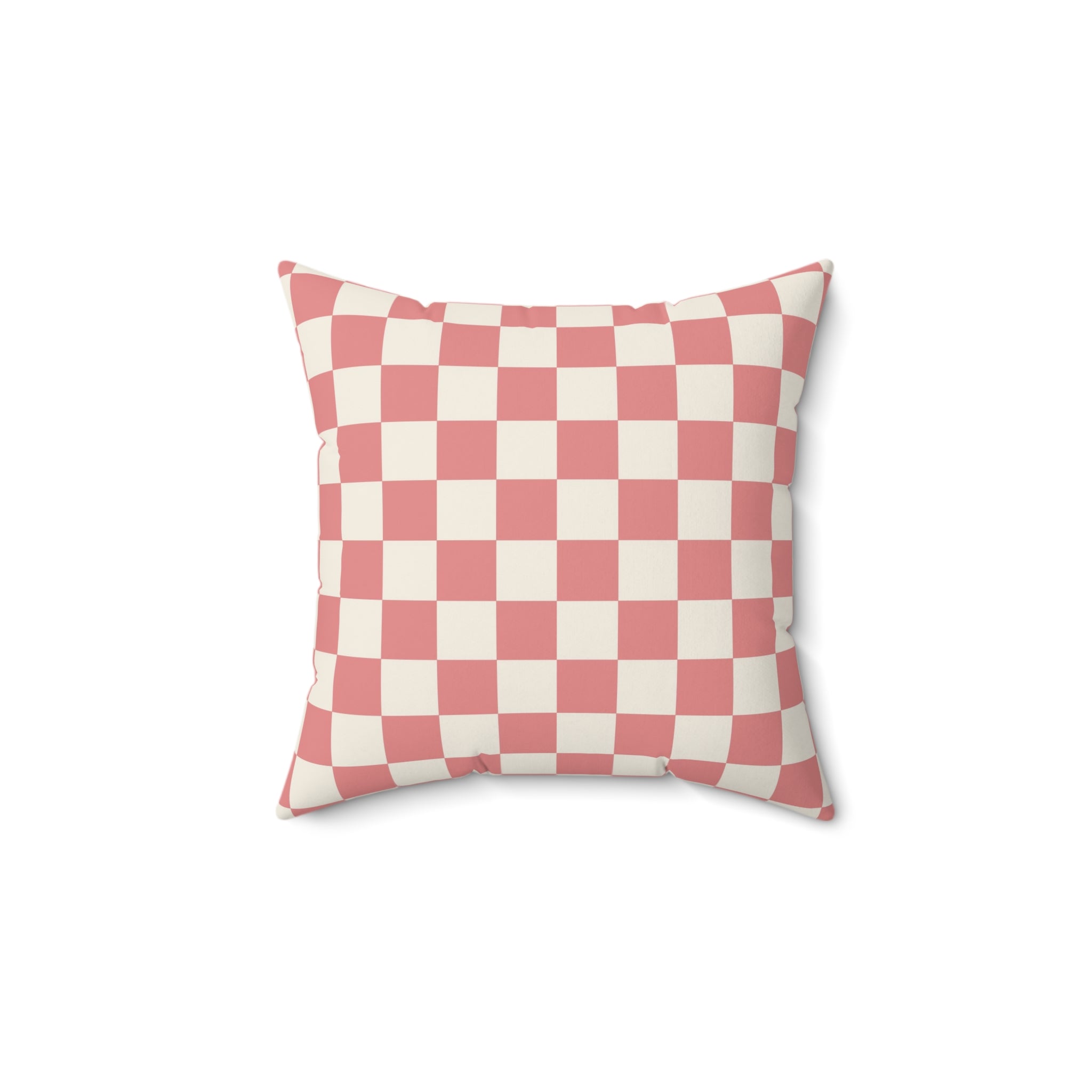Retro Checkered Grassland Sprites Spun Polyester Square Pillow, Artsulli - Art is Long, Life is Short, Home Decor, Size, 14" × 14", , , , , 25790113417482134895