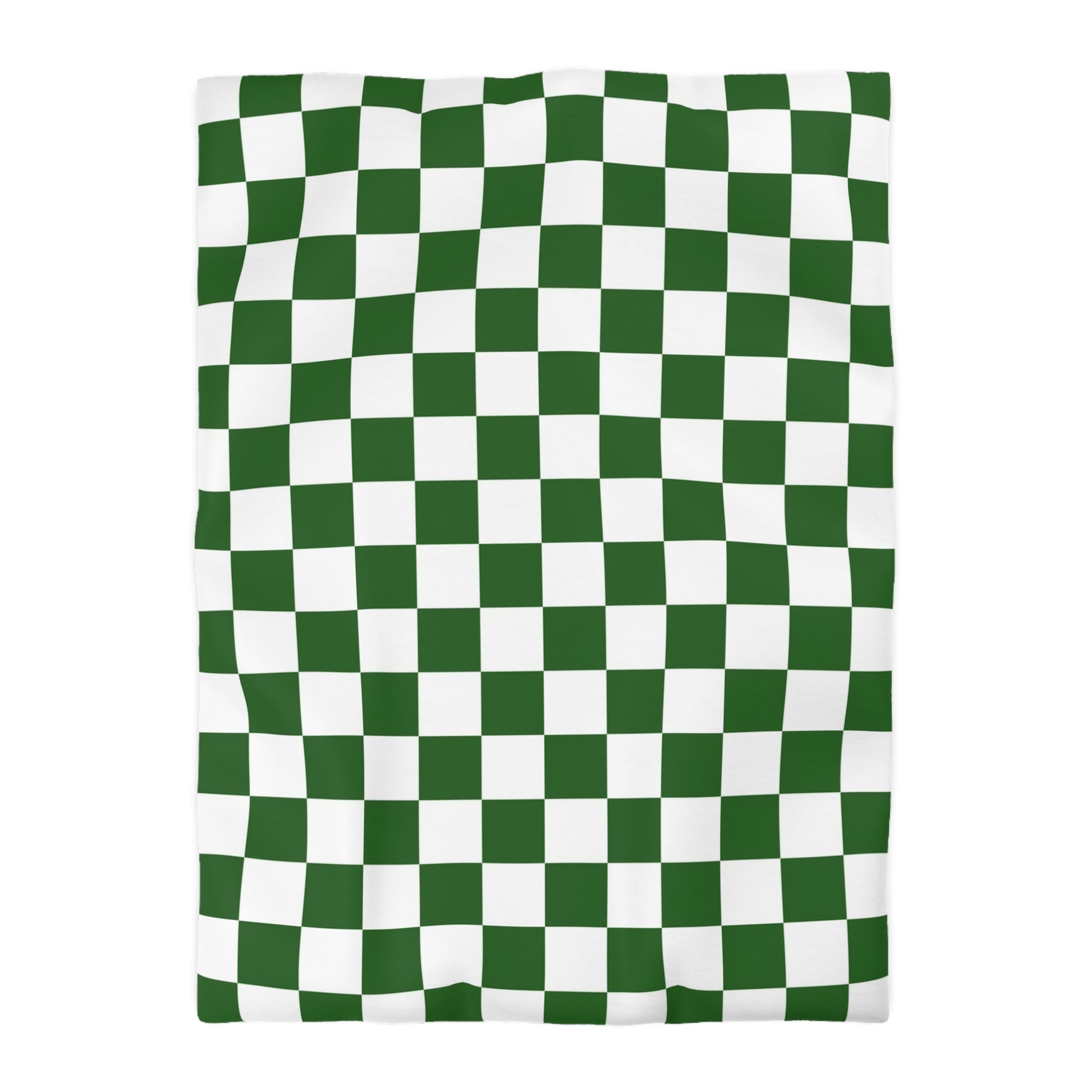 Checkerboard White and Dark Green Microfiber Duvet Cover, Artsulli - Art is Long, Life is Short, Home Decor, Size, Twin XL, Color, Cream, , , 31359281987061099039