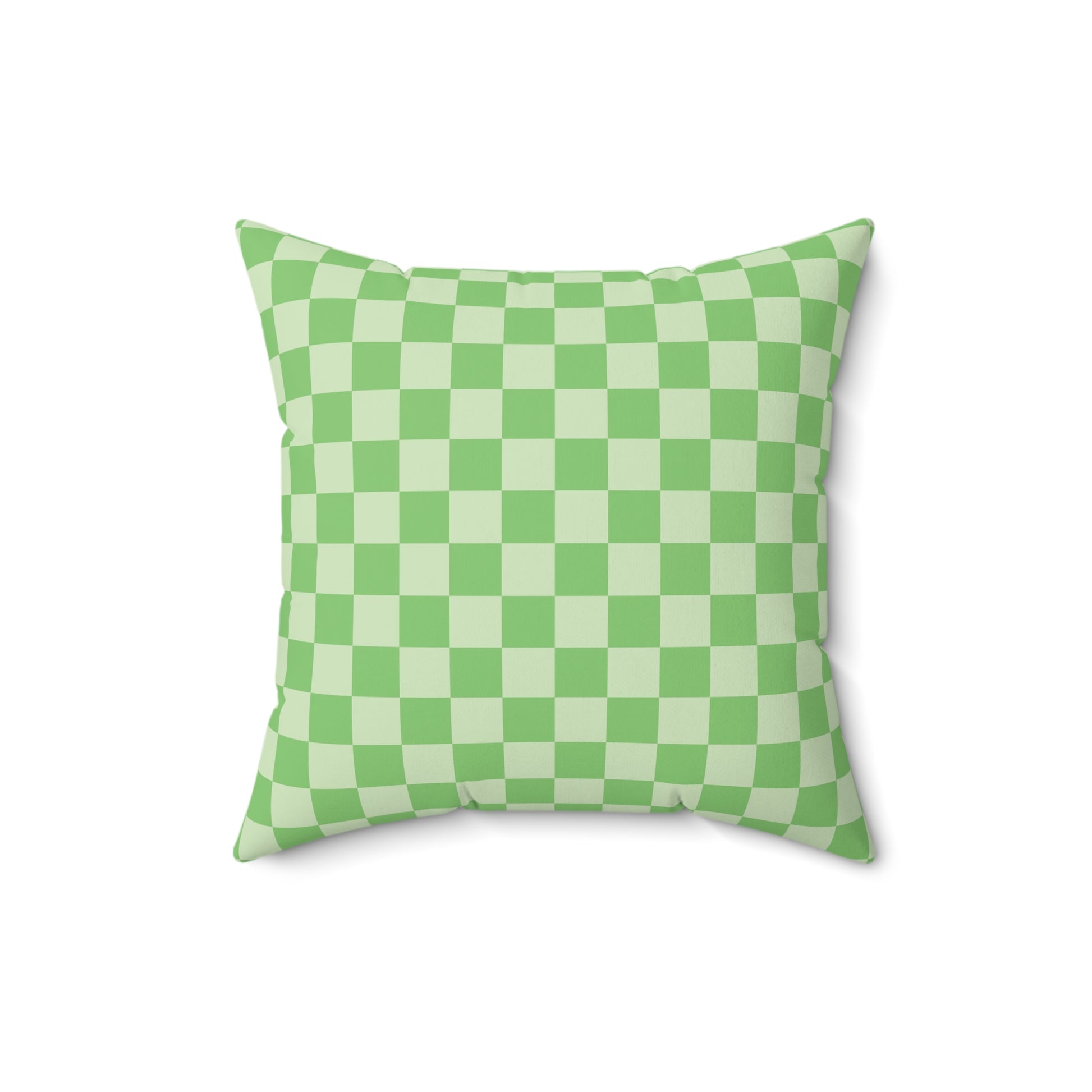 Checkerboard Green Spun Polyester Square Pillow, Artsulli - Art is Long, Life is Short, Home Decor, , , , , , , 