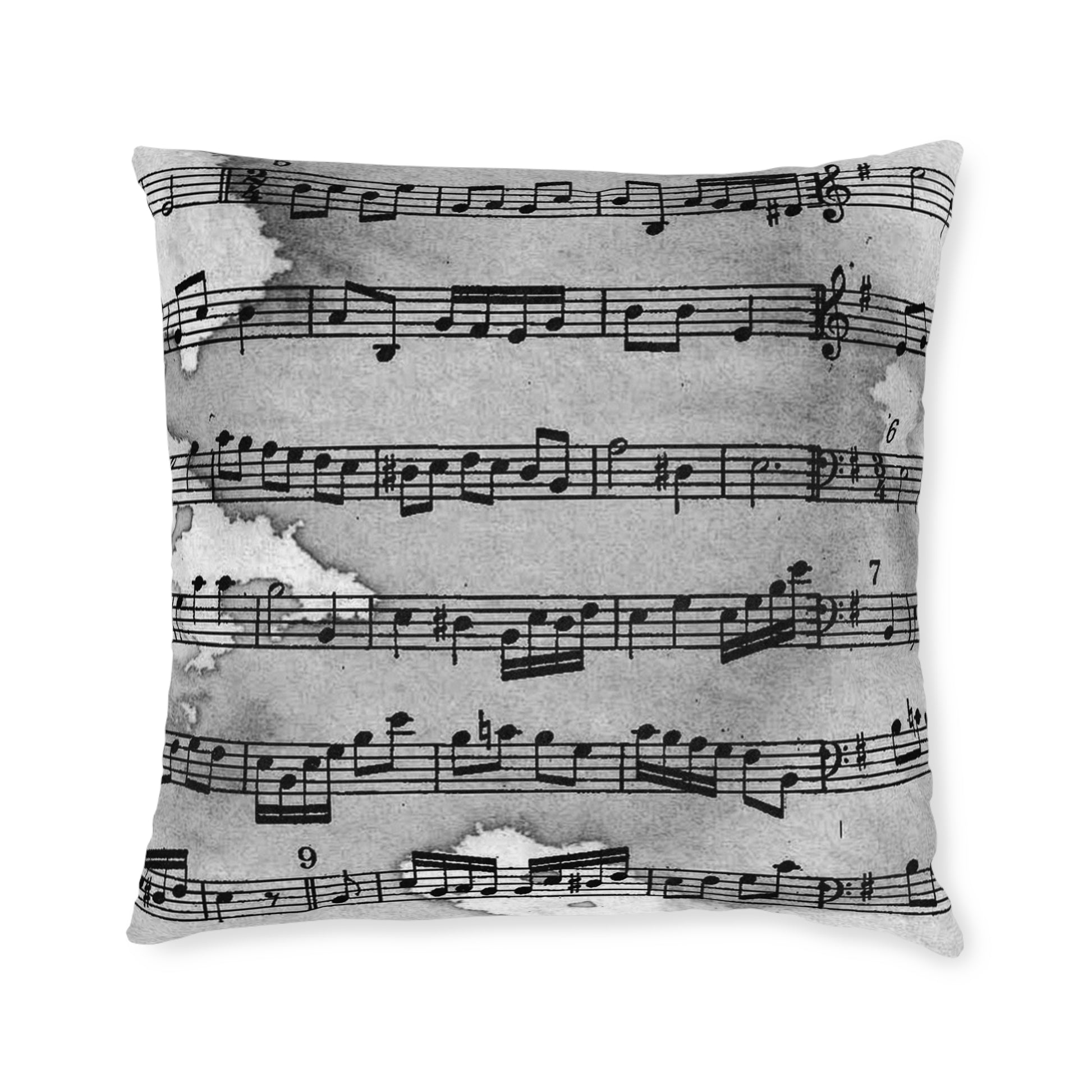 Drip Spill Type Beat Sheet Music Black Square Pillow, Artsulli - Art is Long, Life is Short, Home Decor, , , , , , , 