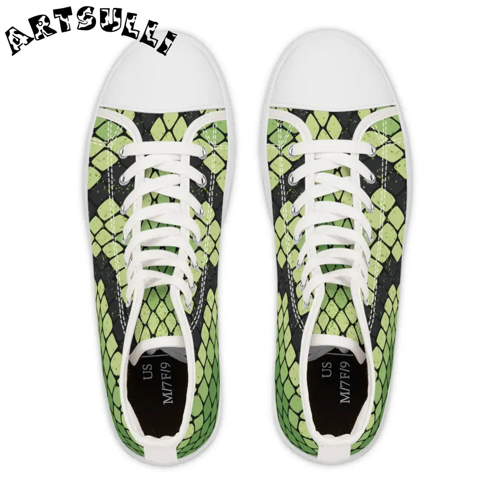 JAKKOUTTHEBXX Snake Skin Women’s High Top Sneakers JAKKOUTTHEBXX