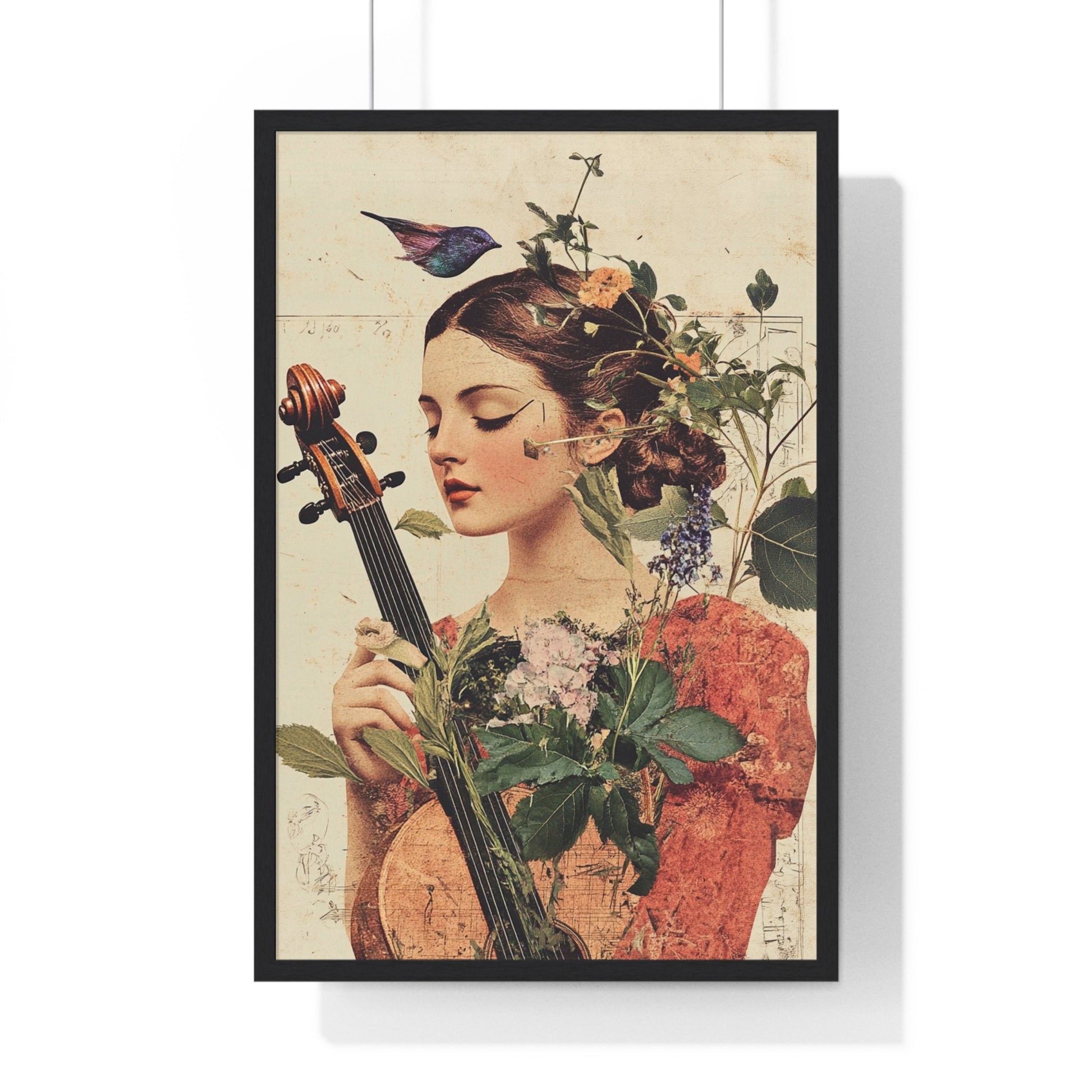 Woman With A Violin V Vertical Framed Poster, Artsulli - Art is Long, Life is Short, Poster, Size, 20" x 30", Color, Black, , , 11897549237234970153