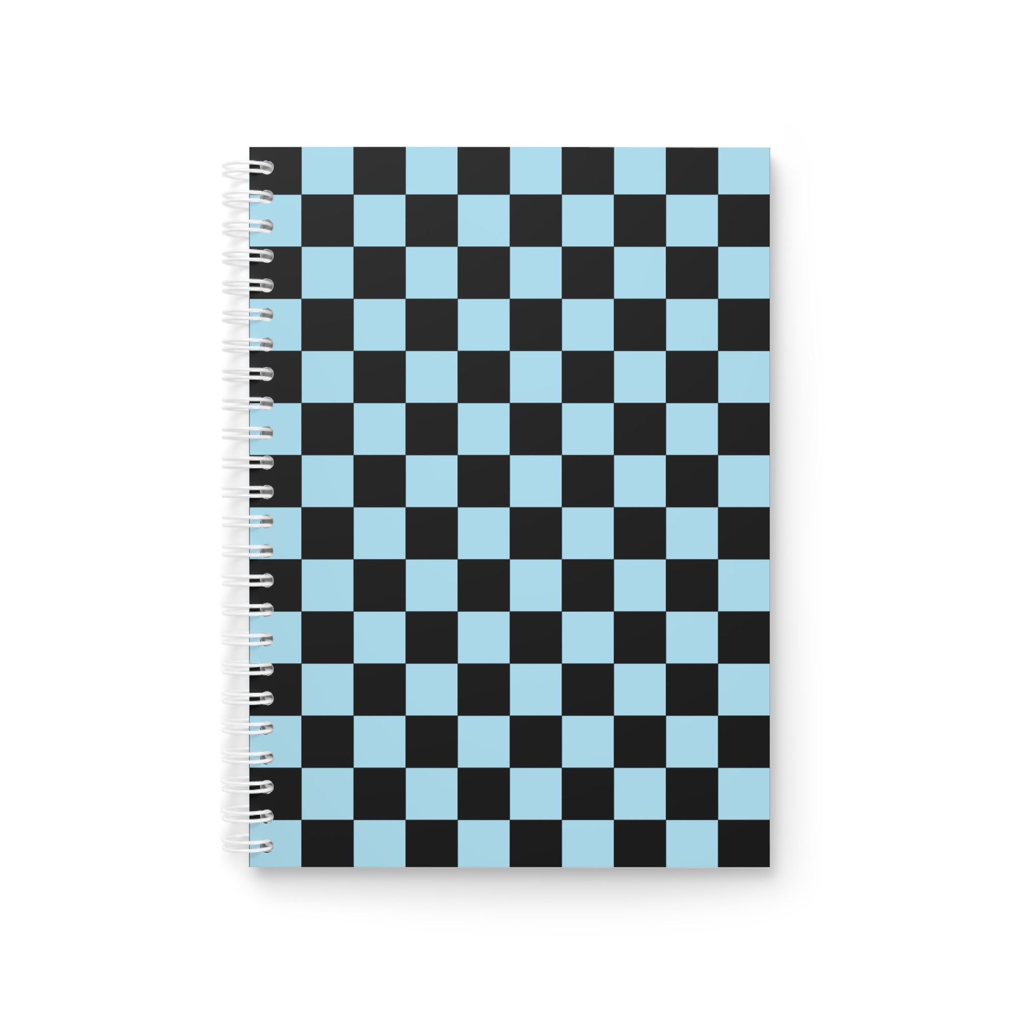 Checkerboard Black and Blue Spiral Notebook, Artsulli - Art is Long, Life is Short, Paper products, Size, One Size, , , , , 27909795258246937897
