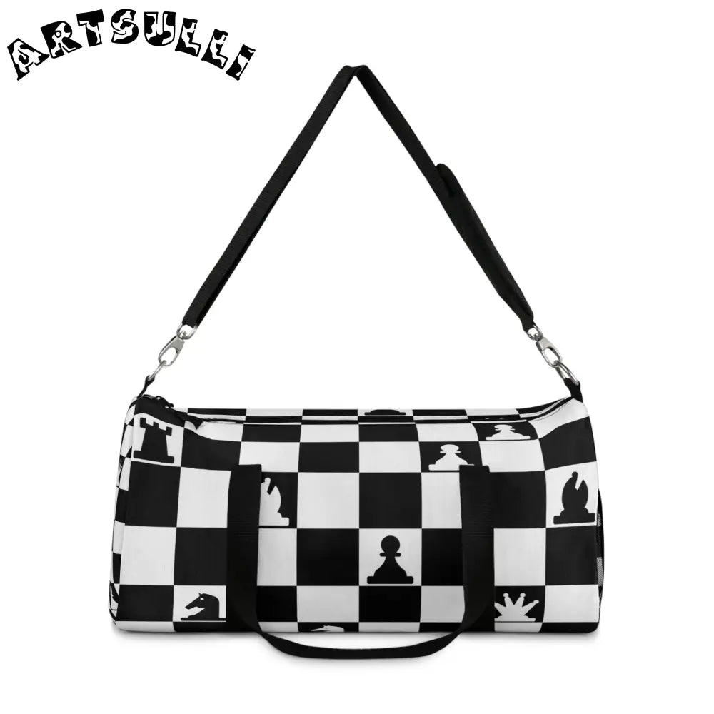 JAKKOUTTHEBXX Chessboard Pattern Duffel Bag 2025