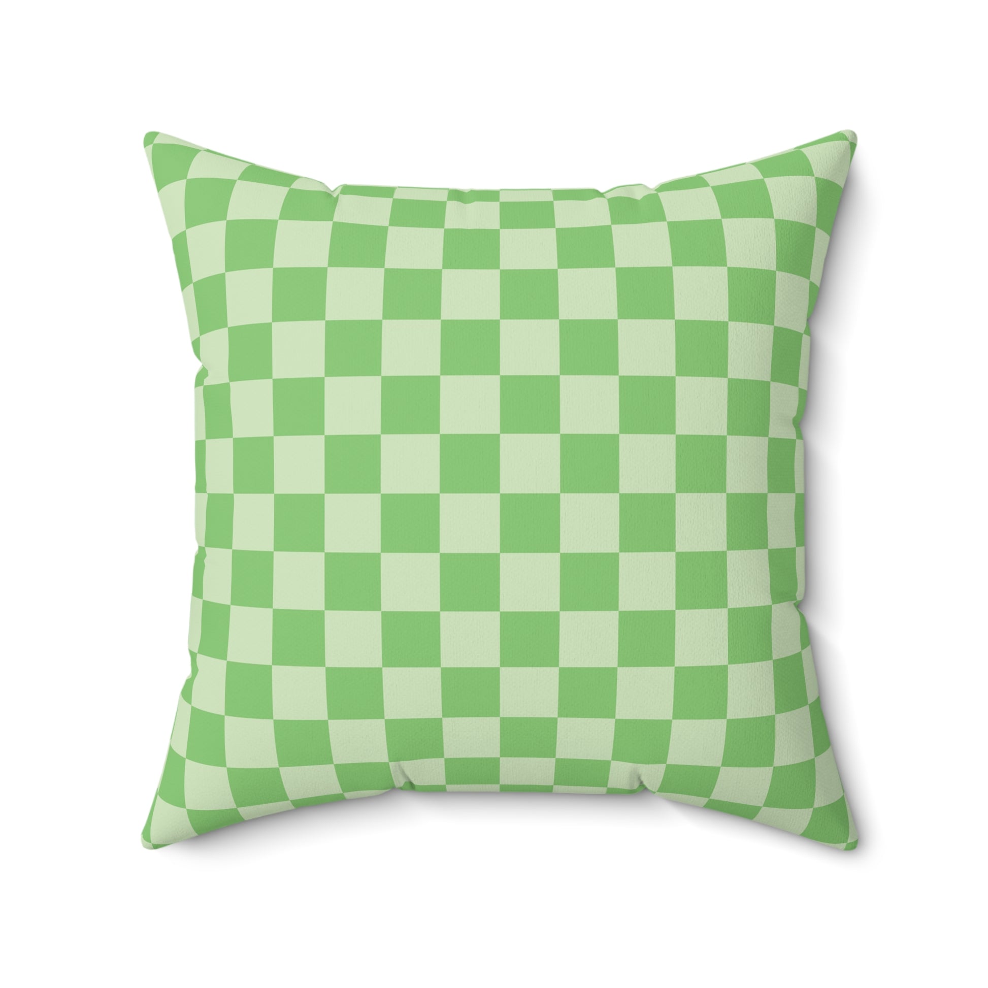 Checkerboard Green Spun Polyester Square Pillow, Artsulli - Art is Long, Life is Short, Home Decor, , , , , , , 